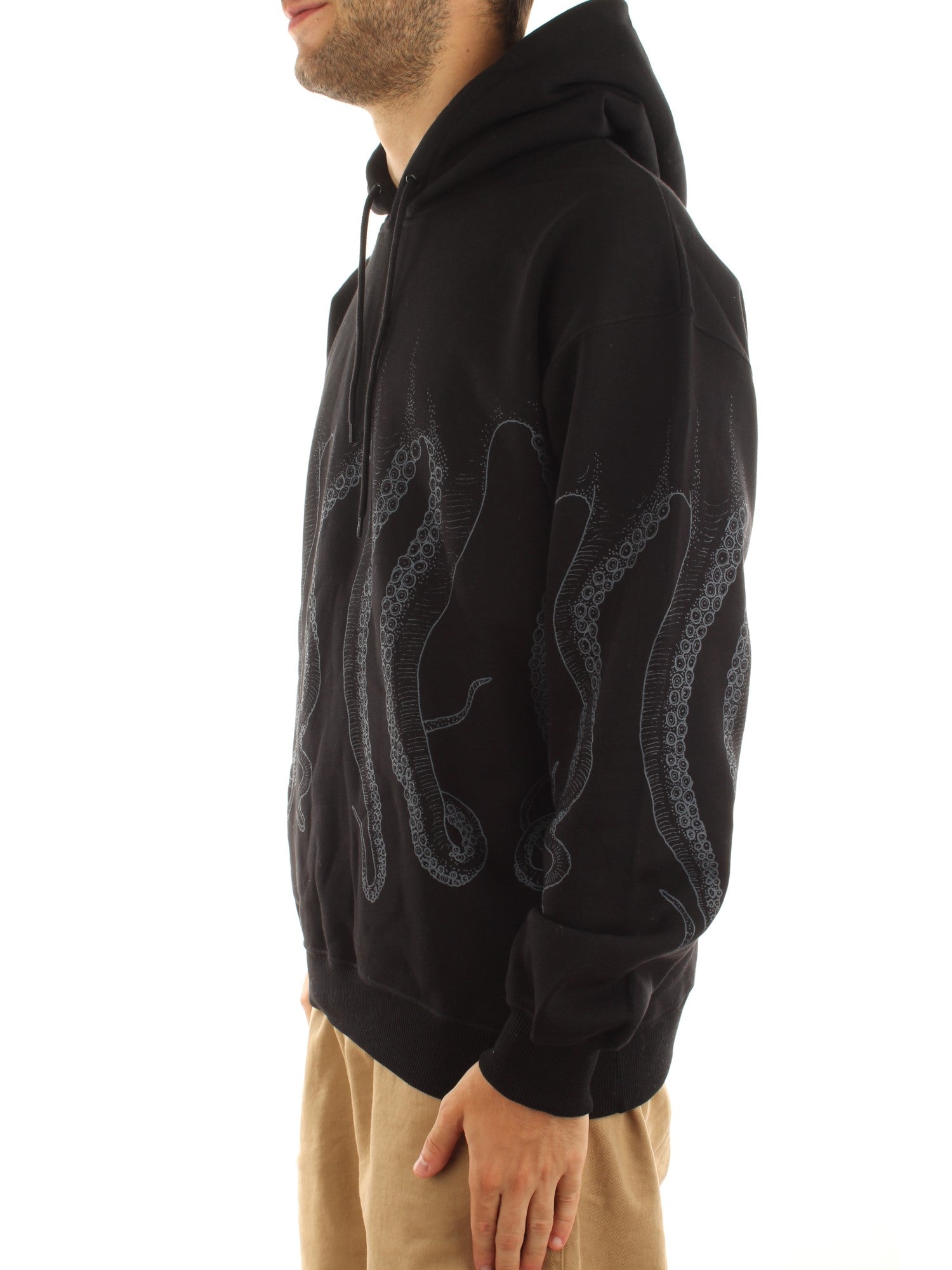 Octopus Octopus Outline Hoodie Nero