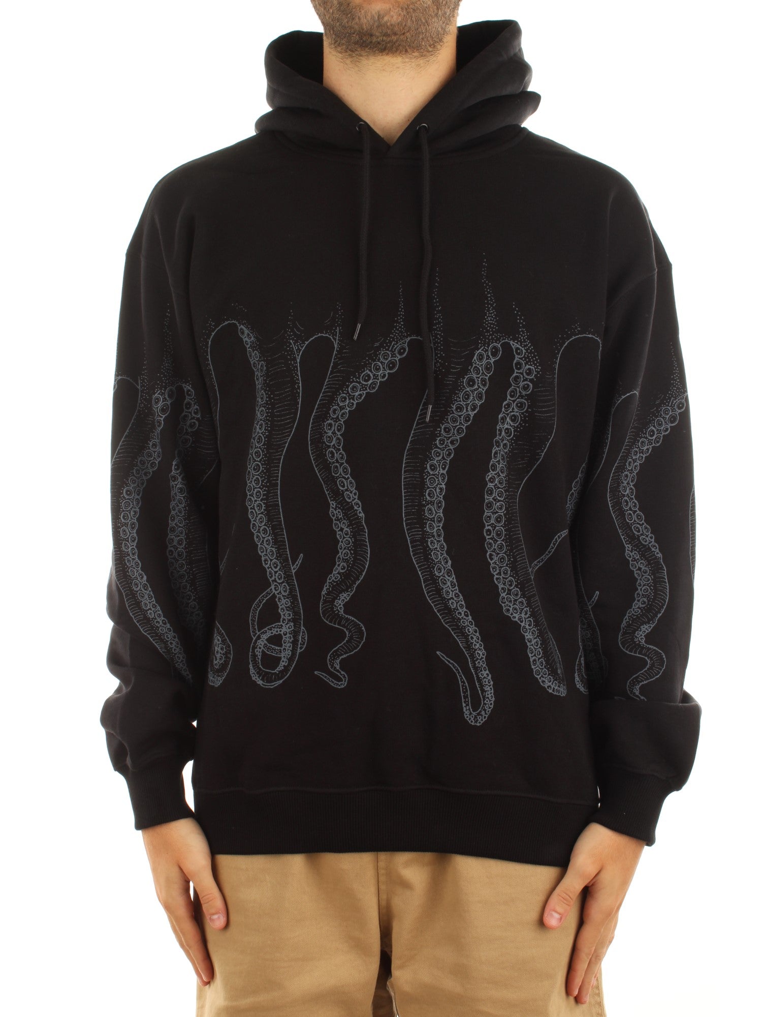 Octopus Octopus Outline Hoodie Nero