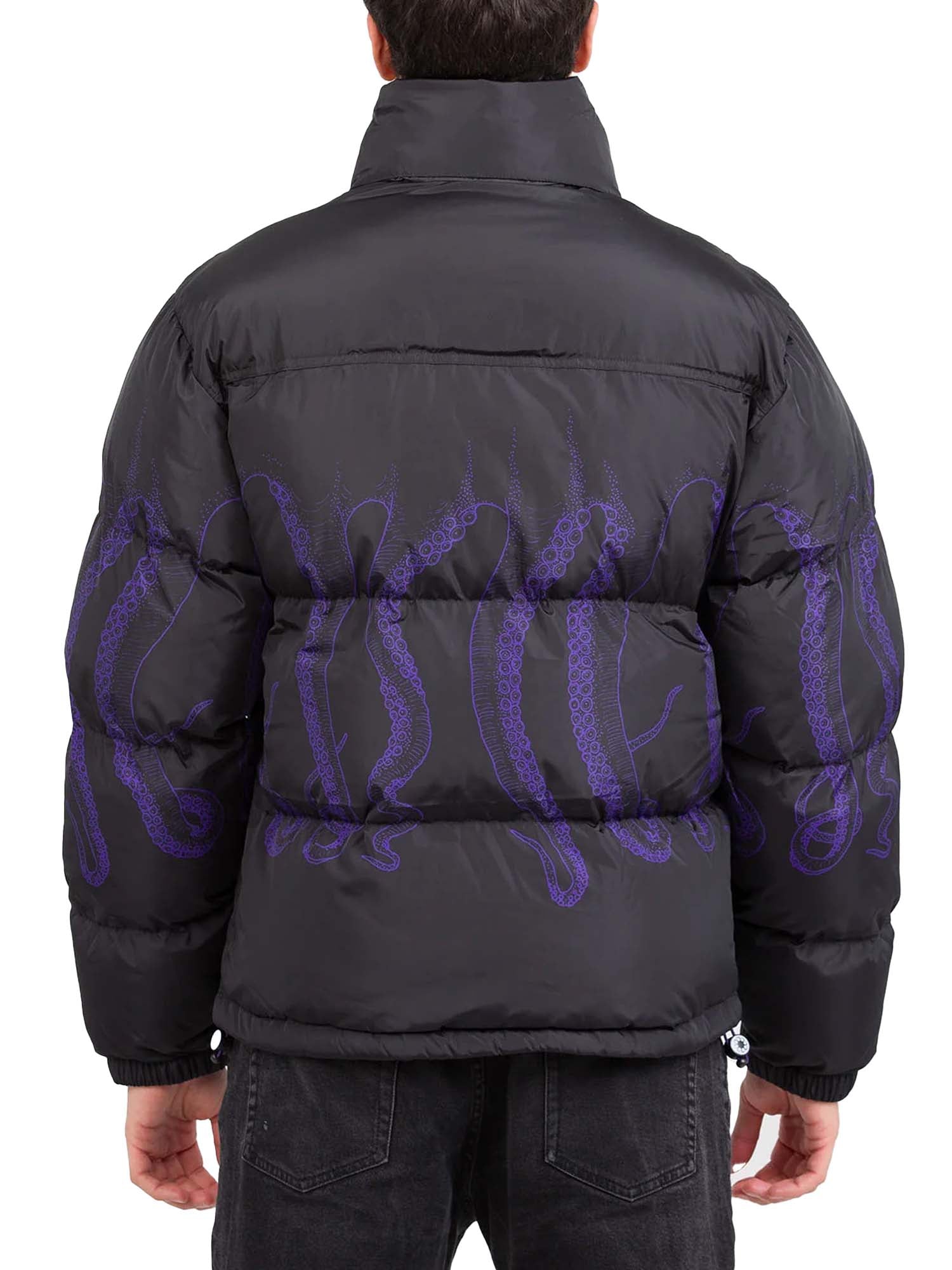 Octopus Octopus Outline Puff Jacket Nero