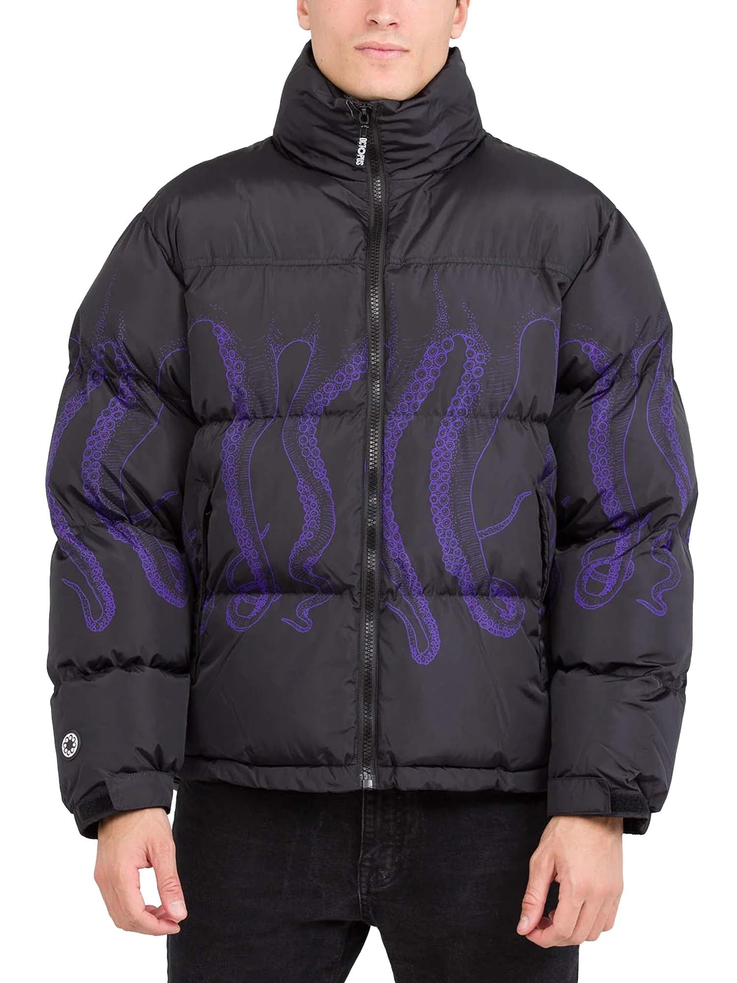 Octopus Octopus Outline Puff Jacket Nero