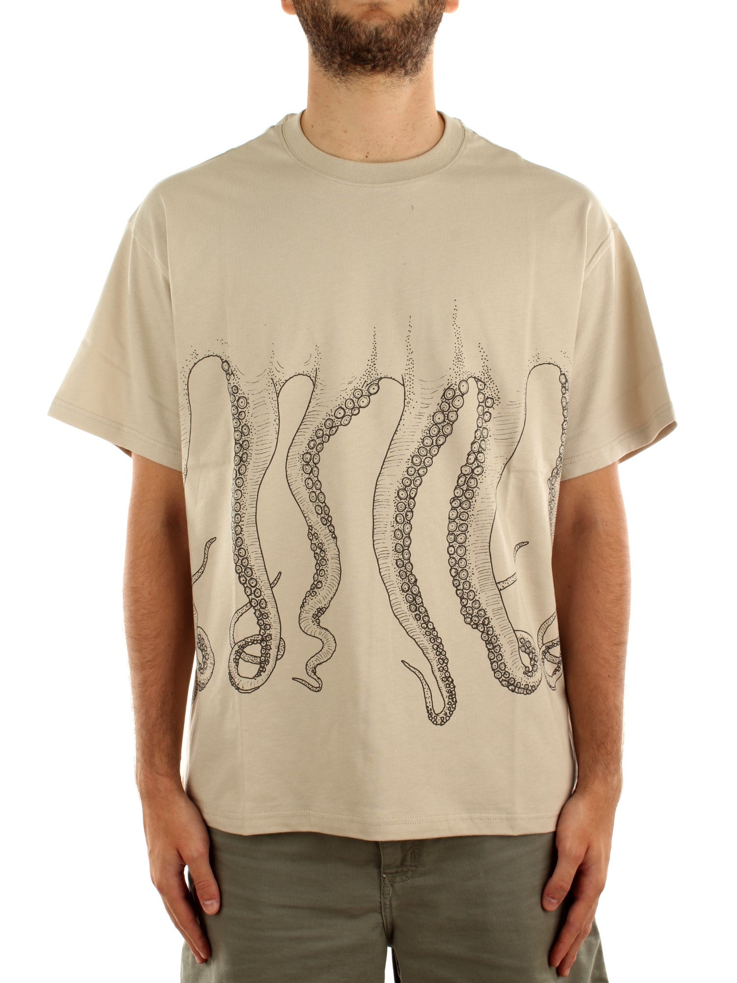 Octopus Octopus Outline Tee Bianco