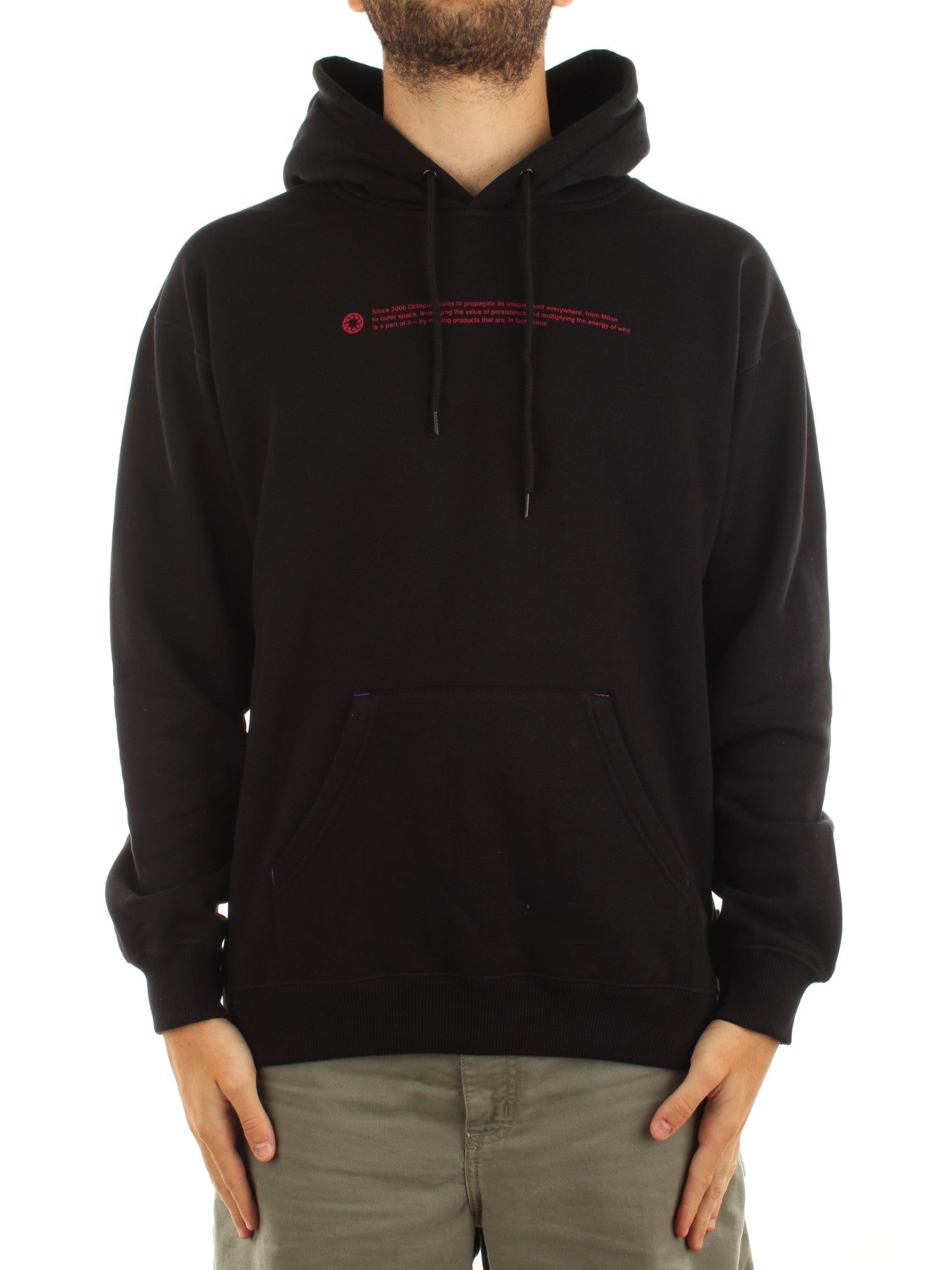 Octopus Outline Logo Hoodie Nero