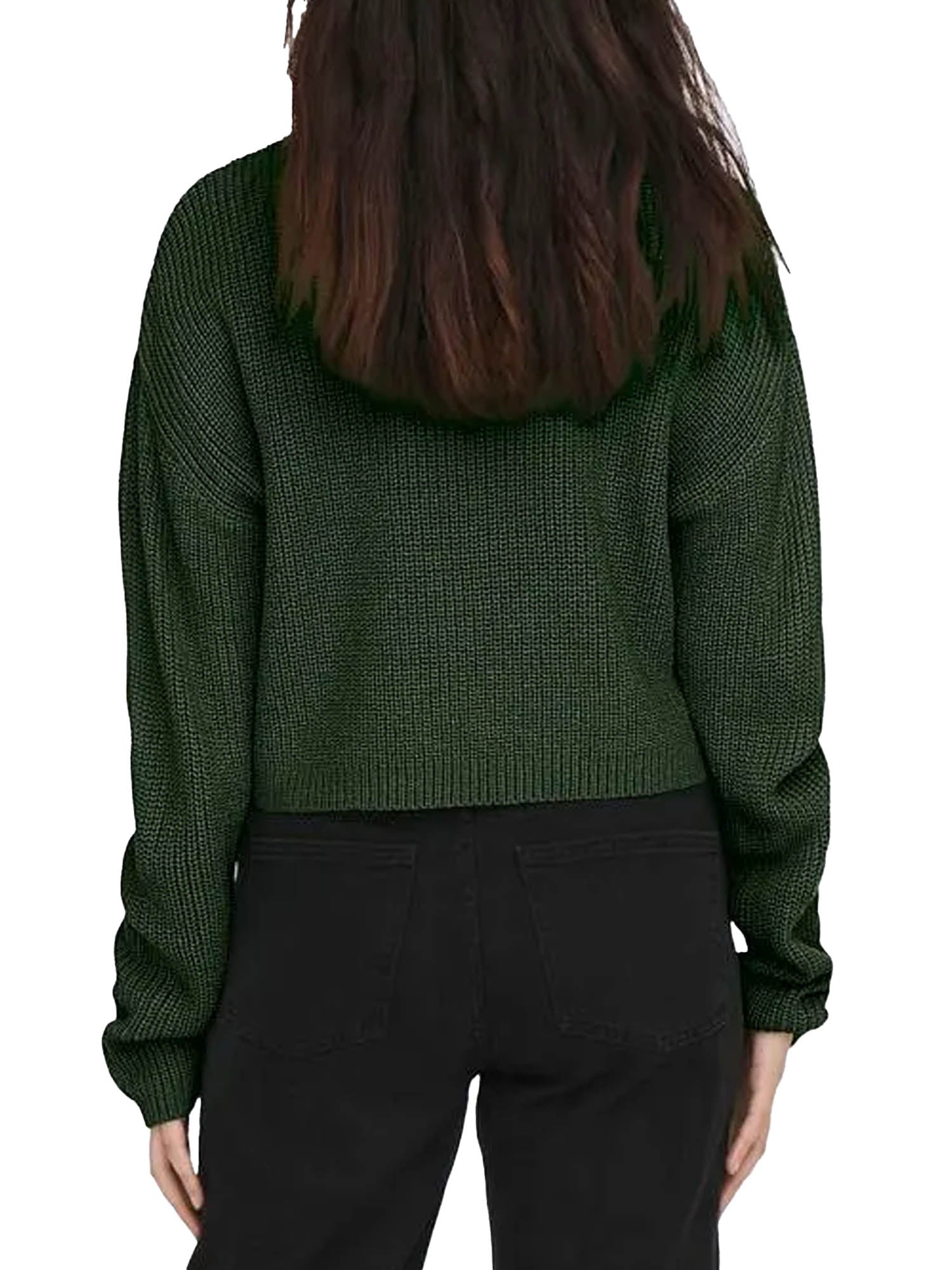 Only Maglione Malavi L/S Cropped Pullover Verde