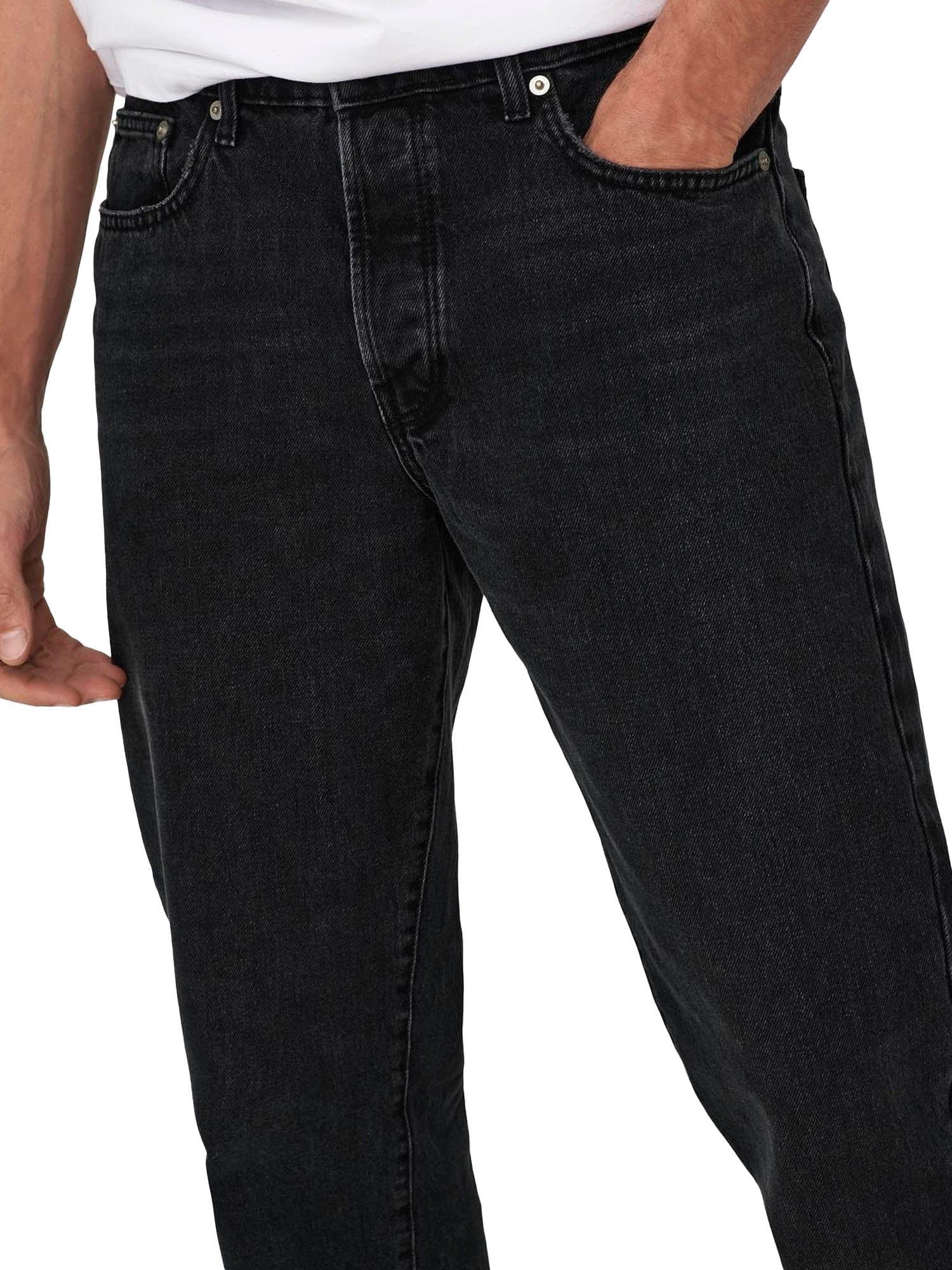 Only & Sons ONSEDGE Vita media Straight Fit Jeans Nero