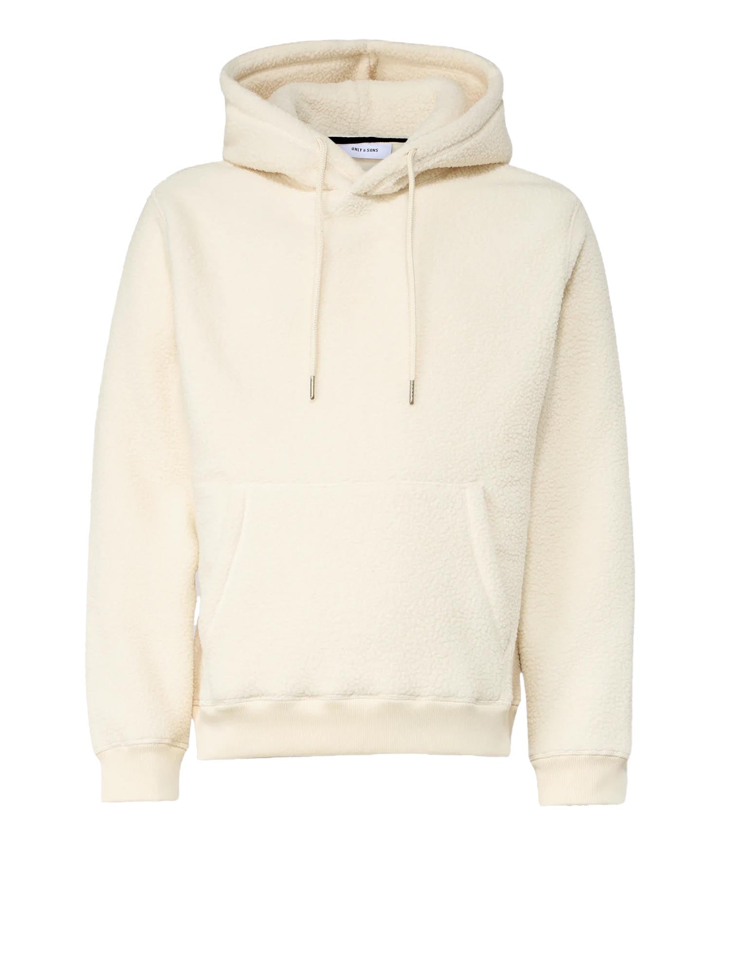 Only & Sons ONSEMILIO Teddy Hoodie Sweat Bianco