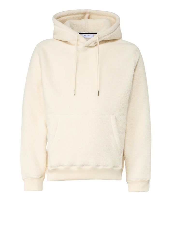 Only & Sons ONSEMILIO Teddy Hoodie Sweat Bianco