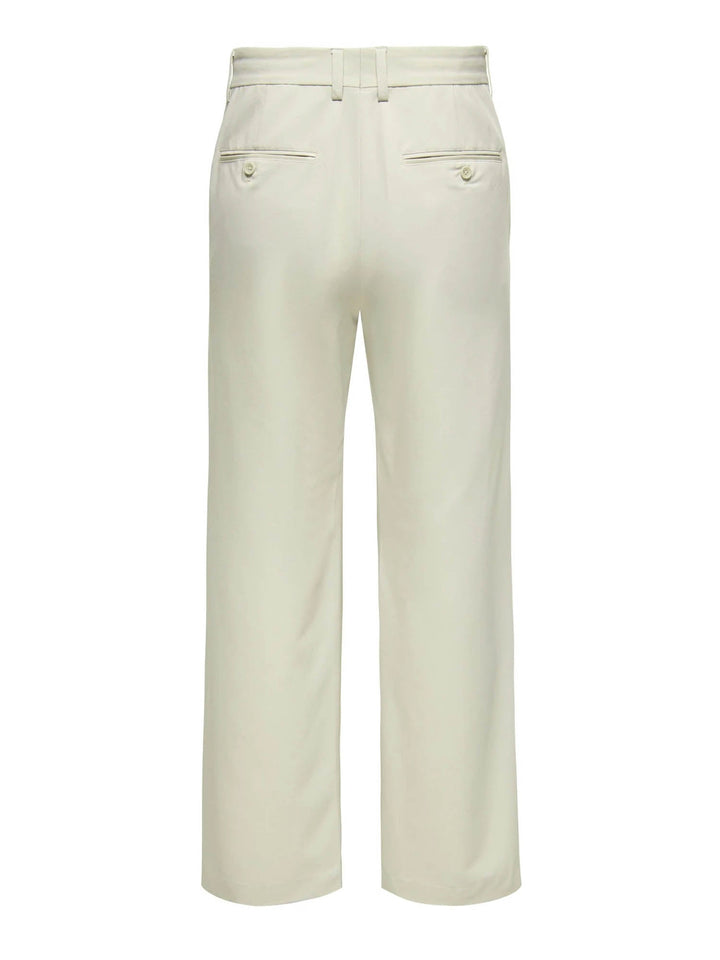 Only & Sons Pantaloni Formali Loose Fit Vita Media Bianco