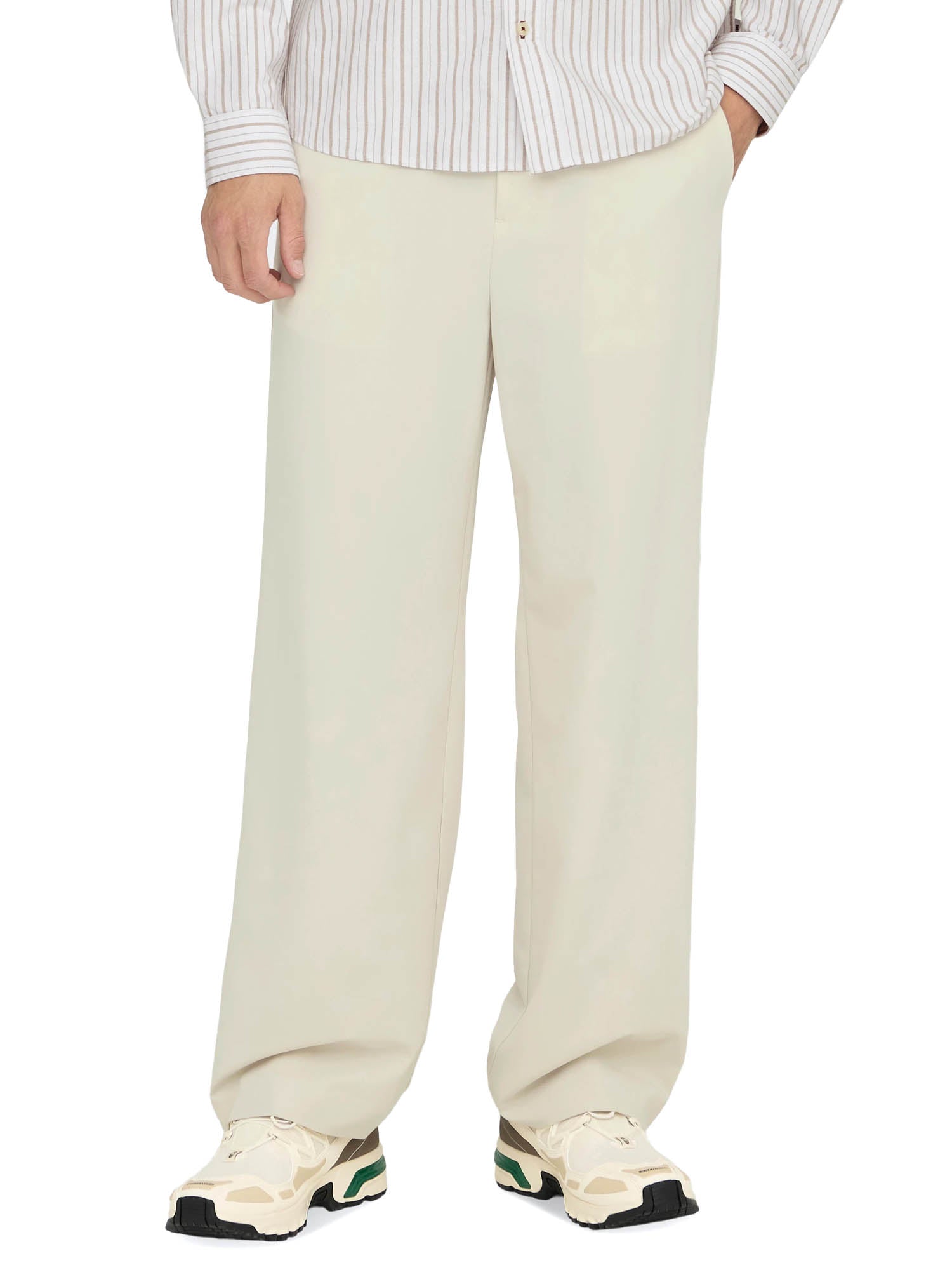 Only & Sons Pantaloni Formali Loose Fit Vita Media Bianco