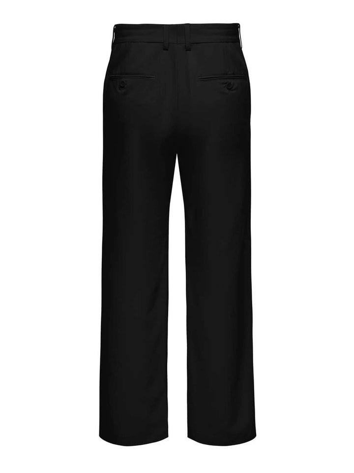 Only & Sons Pantaloni Formali Loose Fit Vita Media Nero