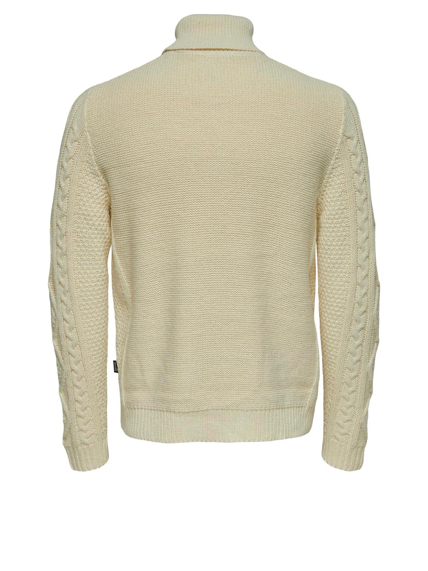 Only & Sons Roll Neck Knitted Pullover Bianco