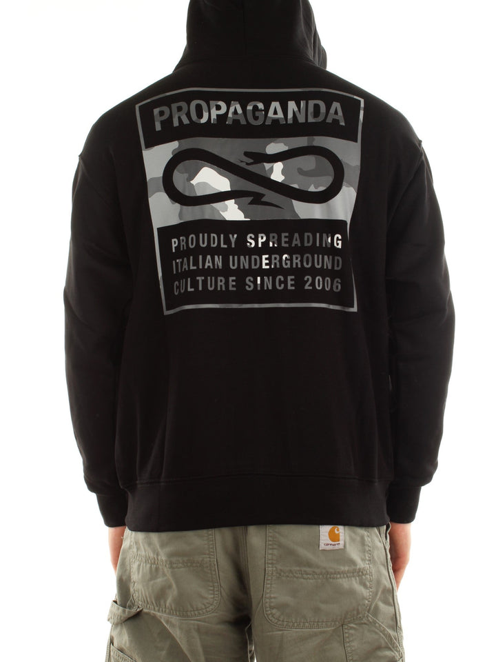 Propaganda Felpa Zip Label Camo Nero