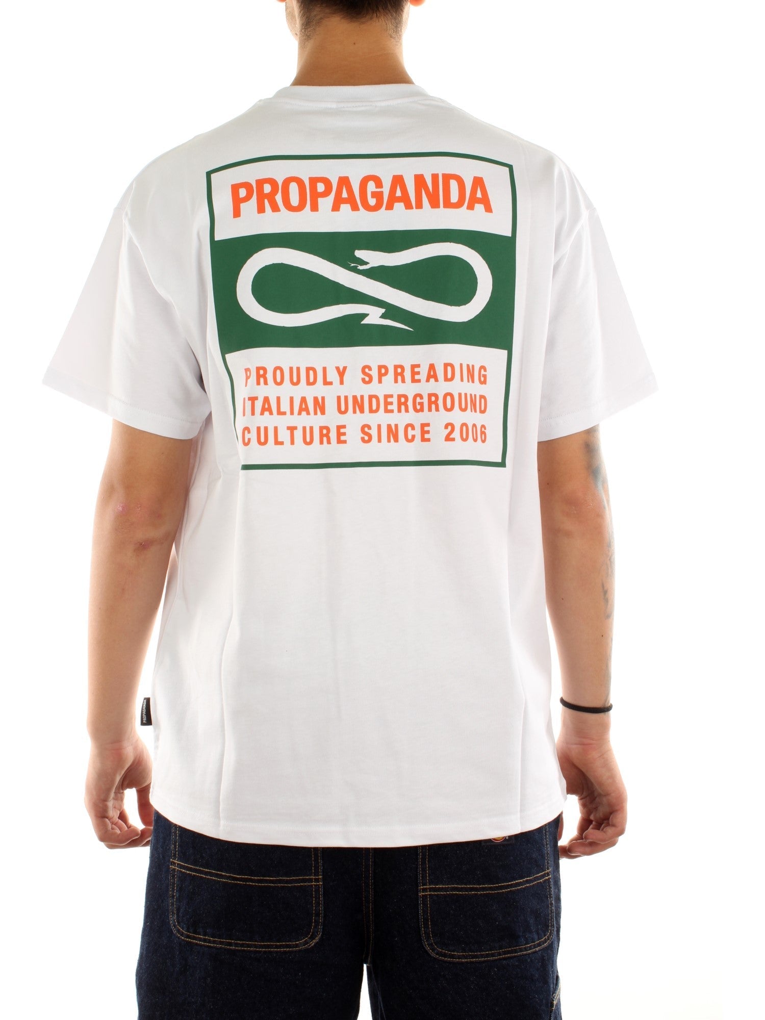 Propaganda T-Shirt M/M Label Bicolor Bianco