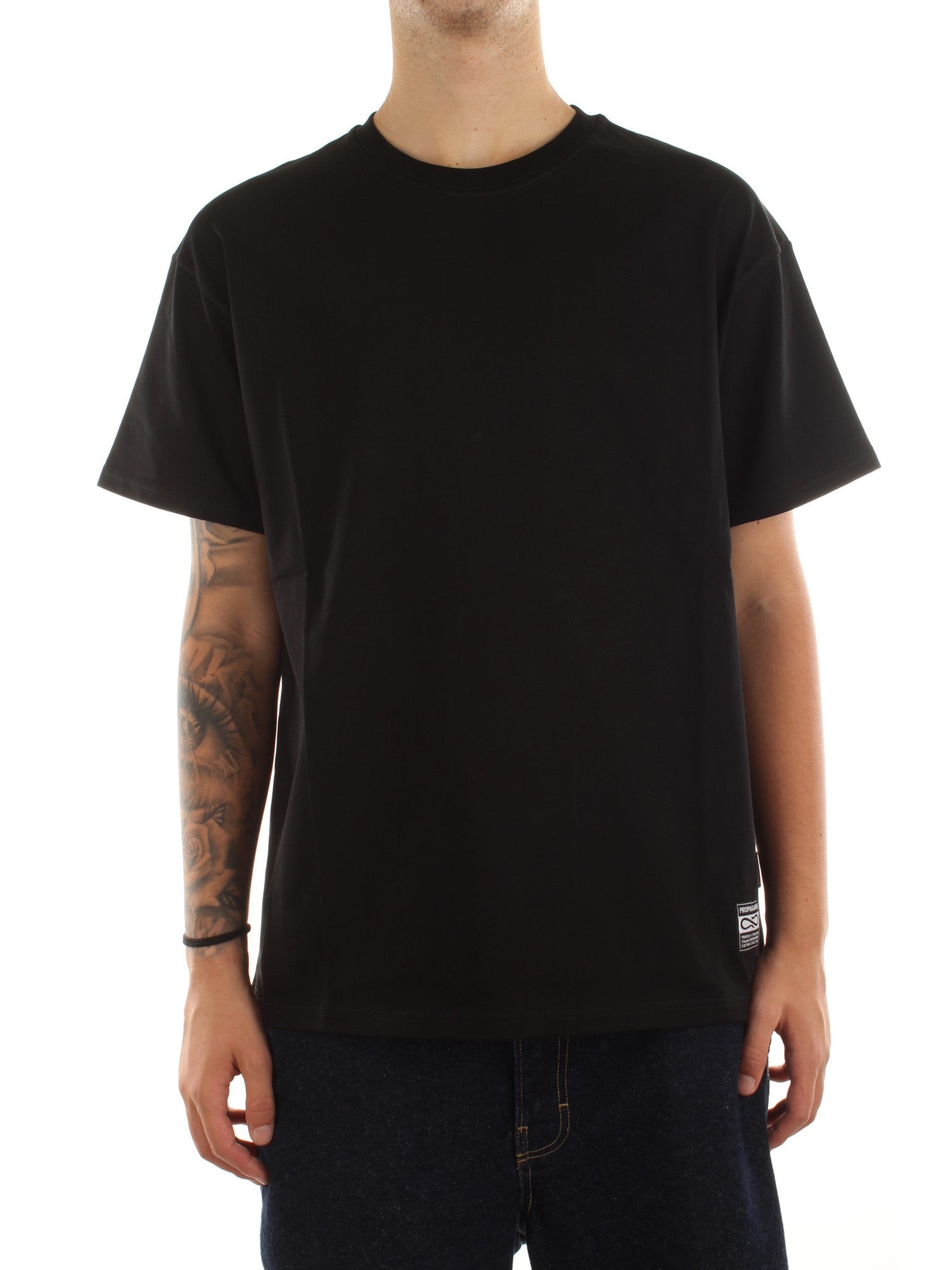 Propaganda T-Shirt M/M Label Bicolor Nero