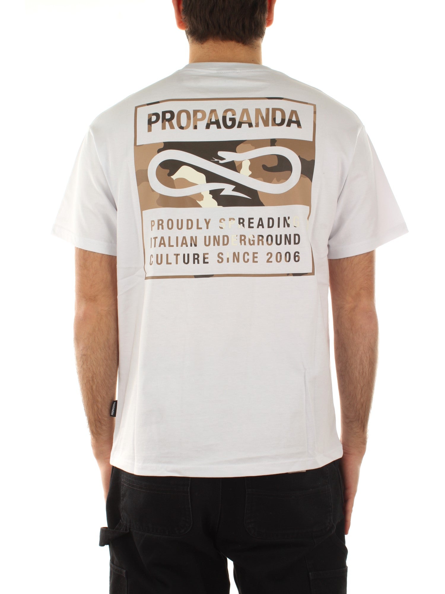 Propaganda T-Shirt M/M Label Camo Bianco