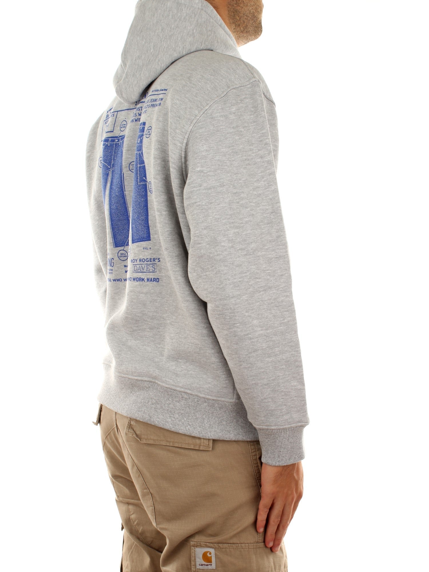 Roy Roger's Hoodie Unisex Roy Roger'S X Dave'S Grigio