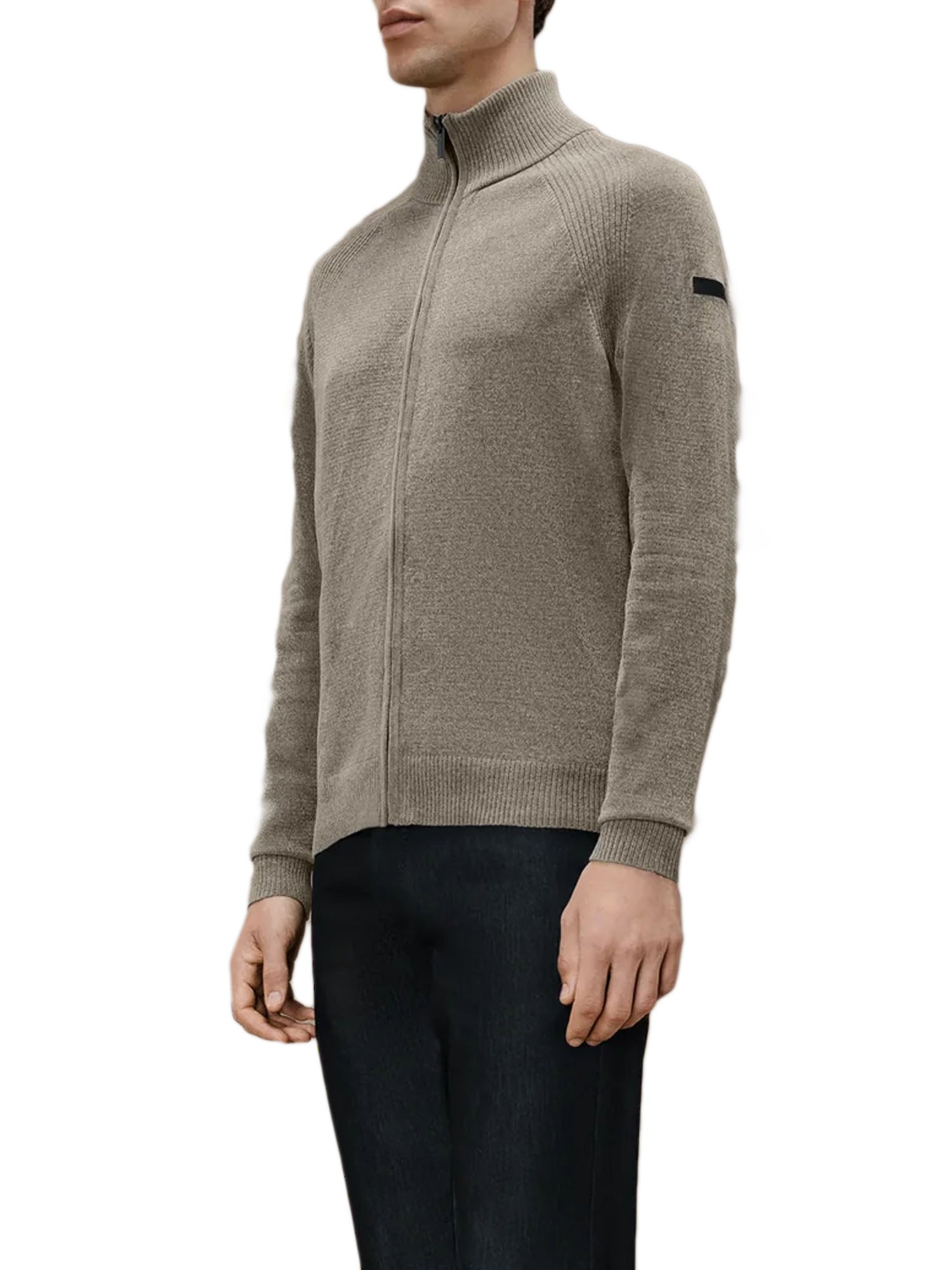 Rrd Velvet Full Zip Knit Beige