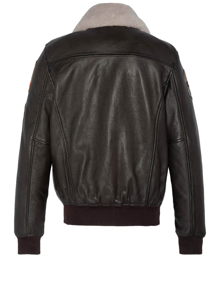 Schott Giacca Patched Flight Jacket Marrone