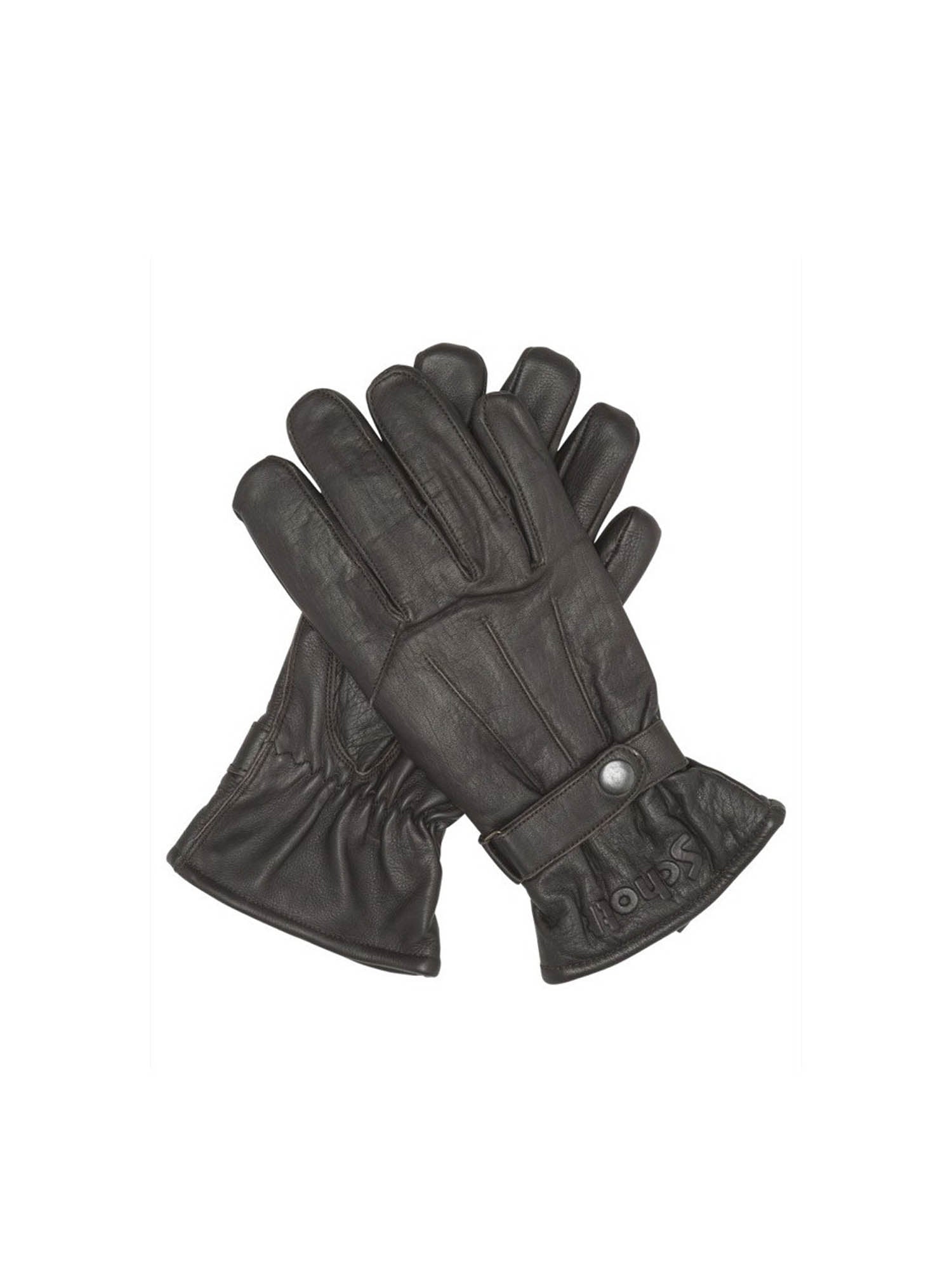 Schott Guanti Snap fastener leather gloves Marrone