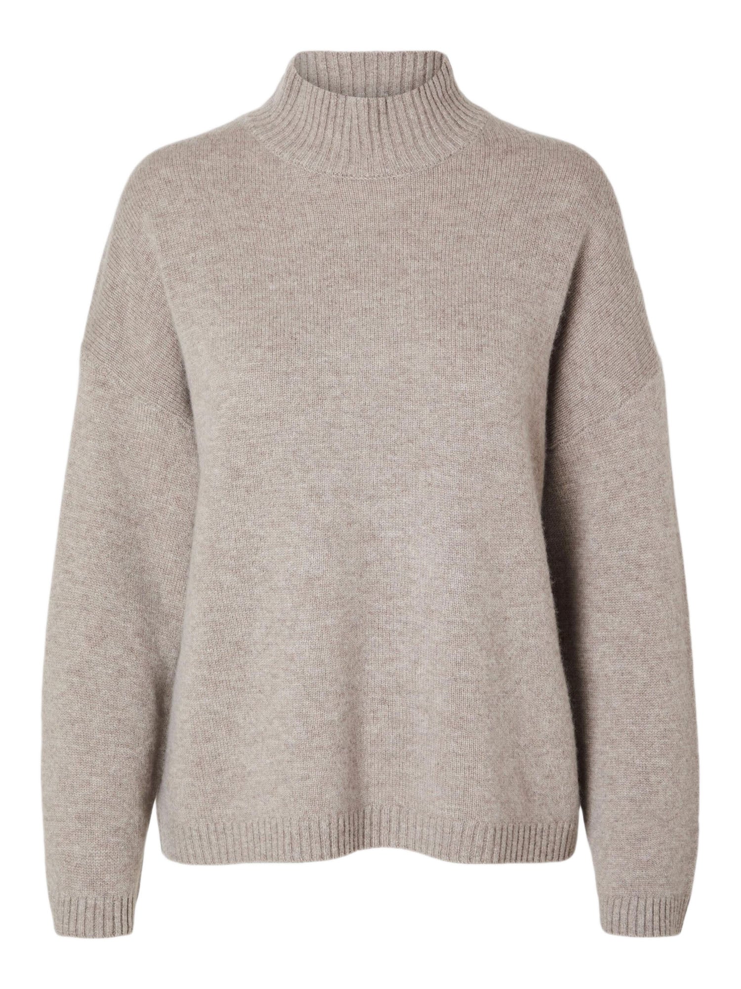 Selected Slfcille Ls Knit High Neck Beige