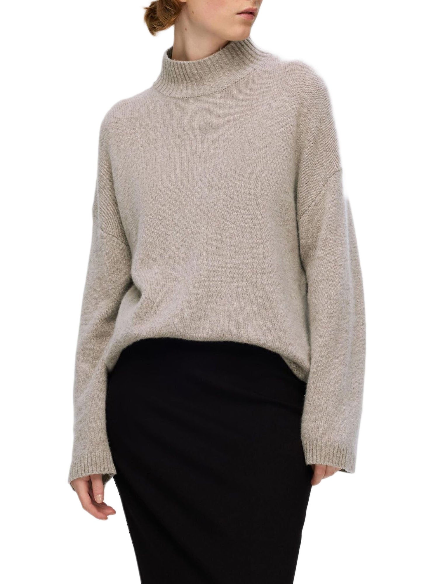 Slfcille Ls Knit High Neck