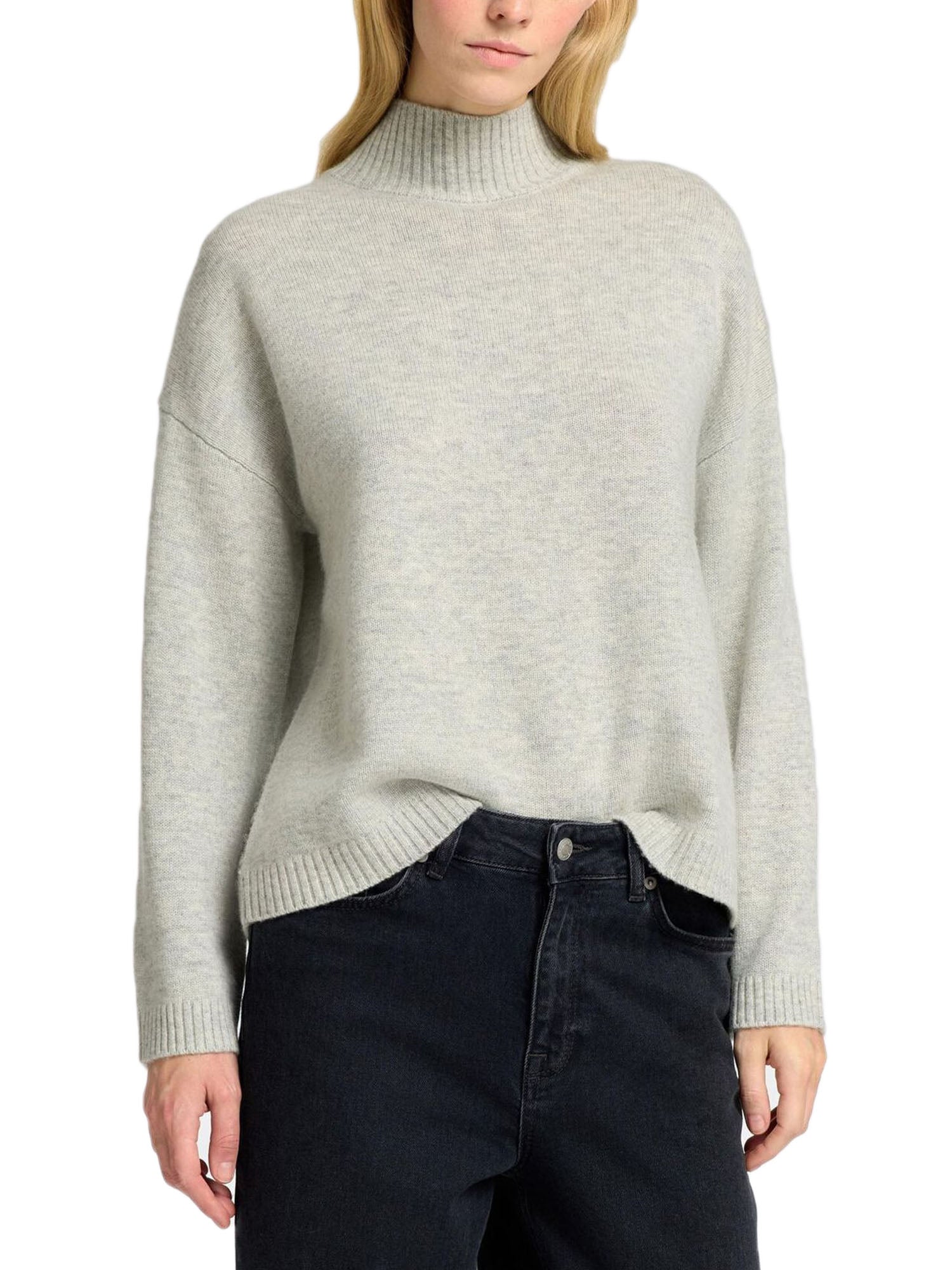 Selected Slfcille Ls Knit High Neck Grigio