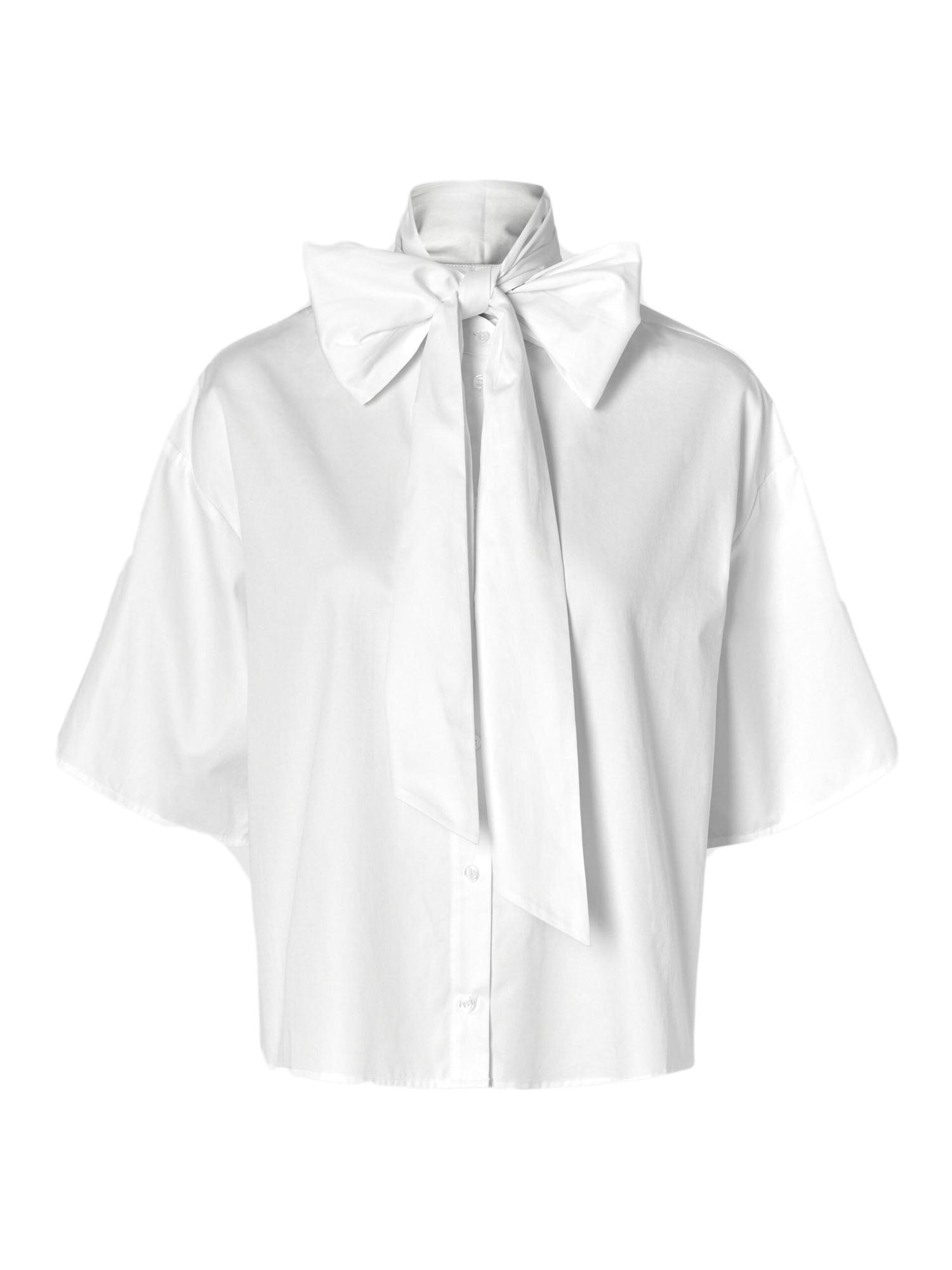 Selected Slfjuno 3/4 Bow Shirt B Bianco