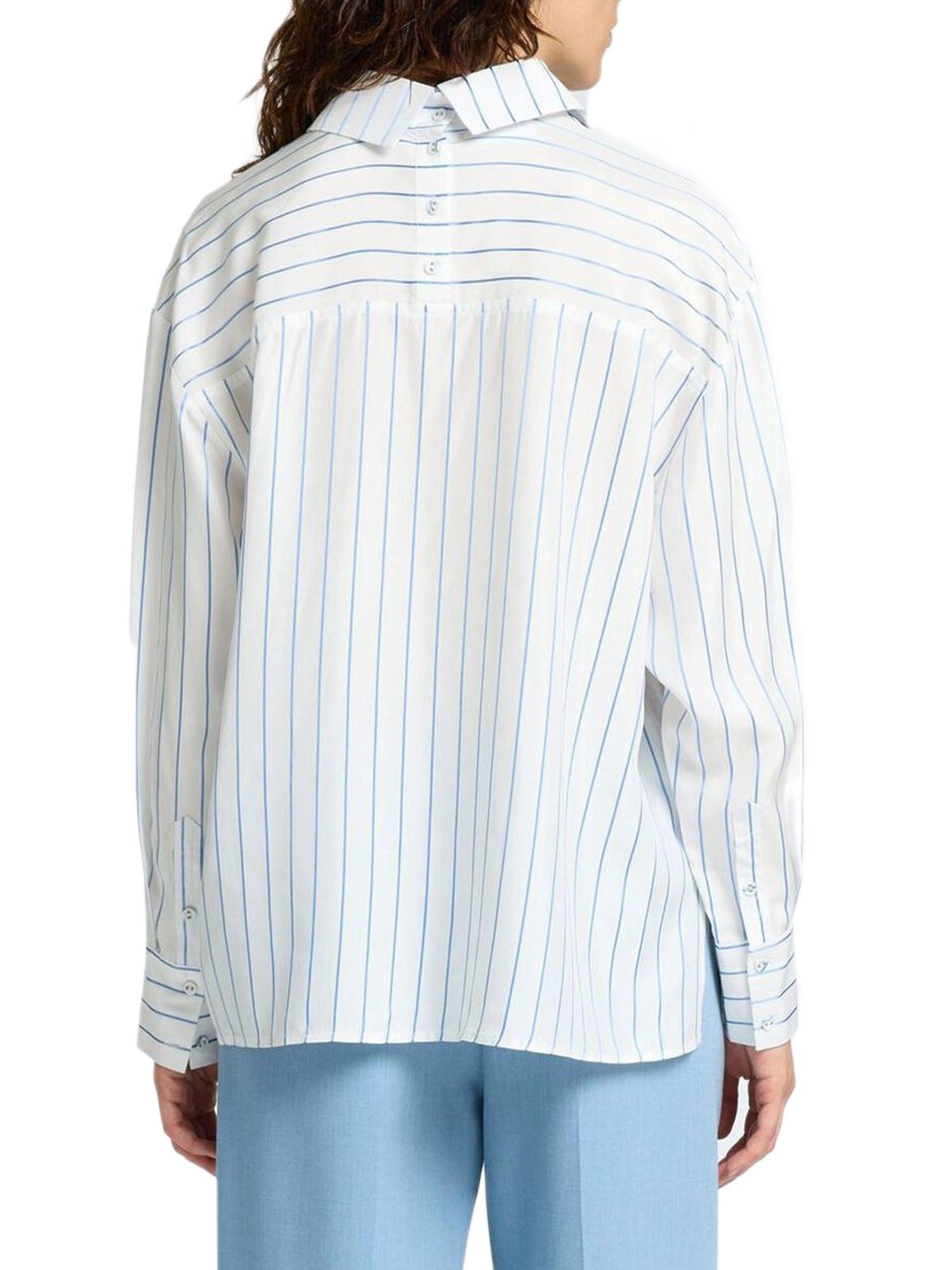 Selected Slfmairin Ls Striped Shirt Bianco