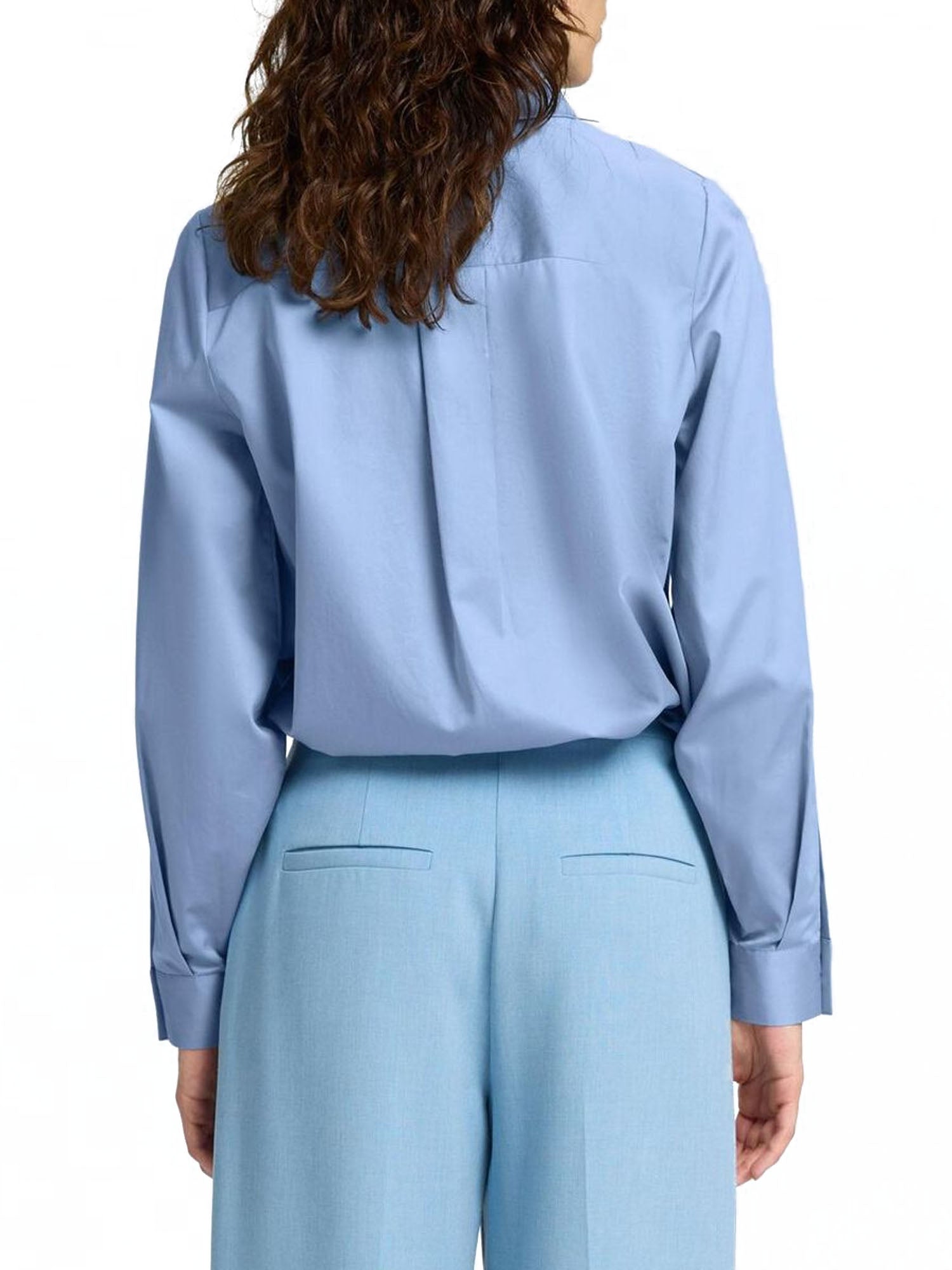 Selected Slfnelina Ls Buttoned Cotton Shirt Azzurro