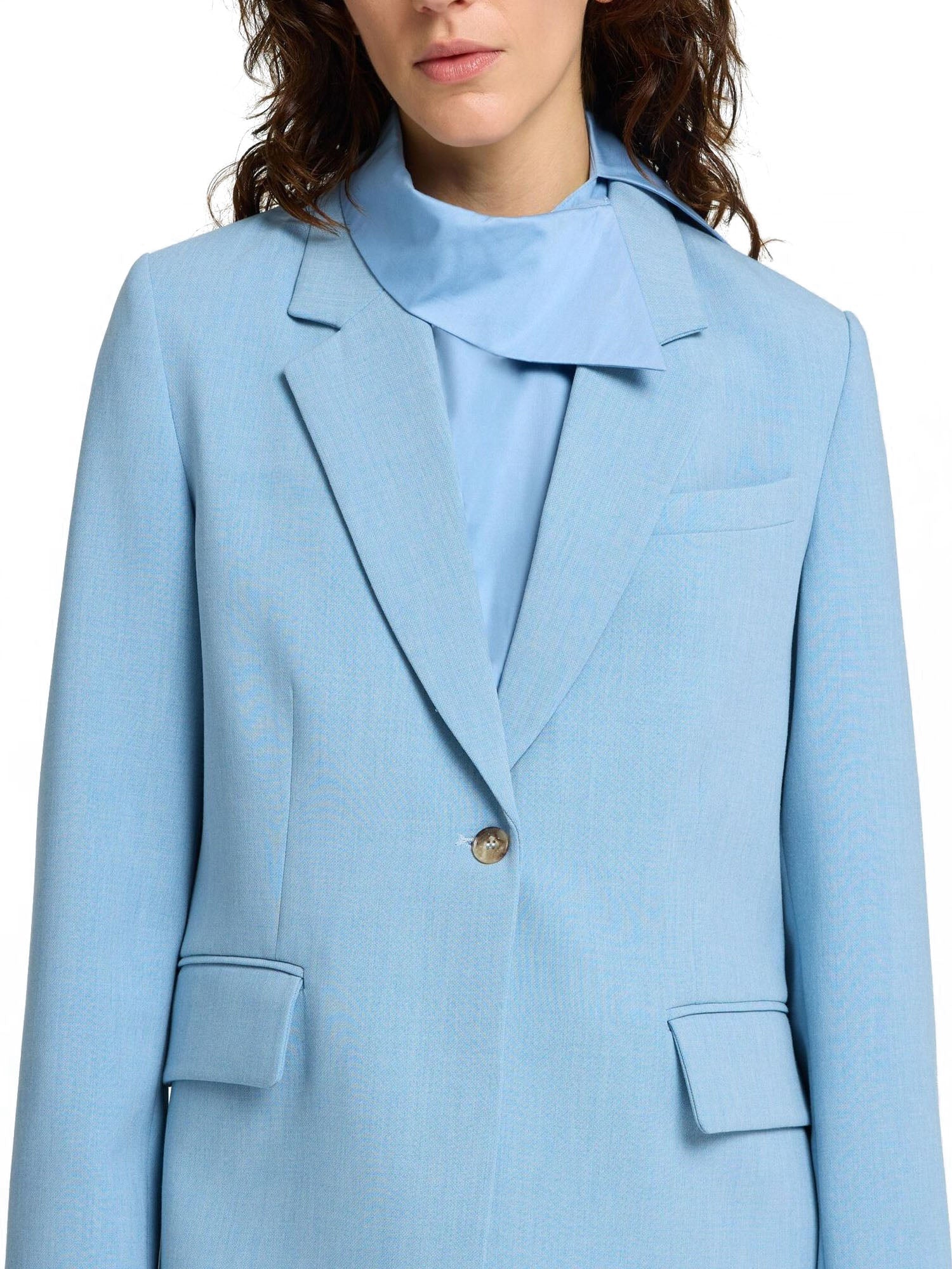 Selected Slfrita Freia Ls Long Blazer Endless Azzurro