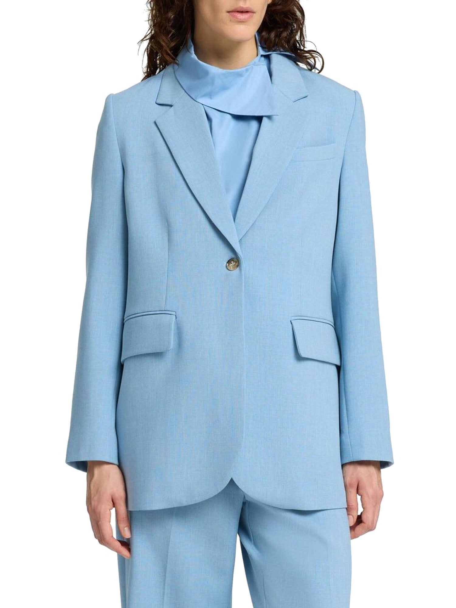 Selected Slfrita Freia Ls Long Blazer Endless Azzurro