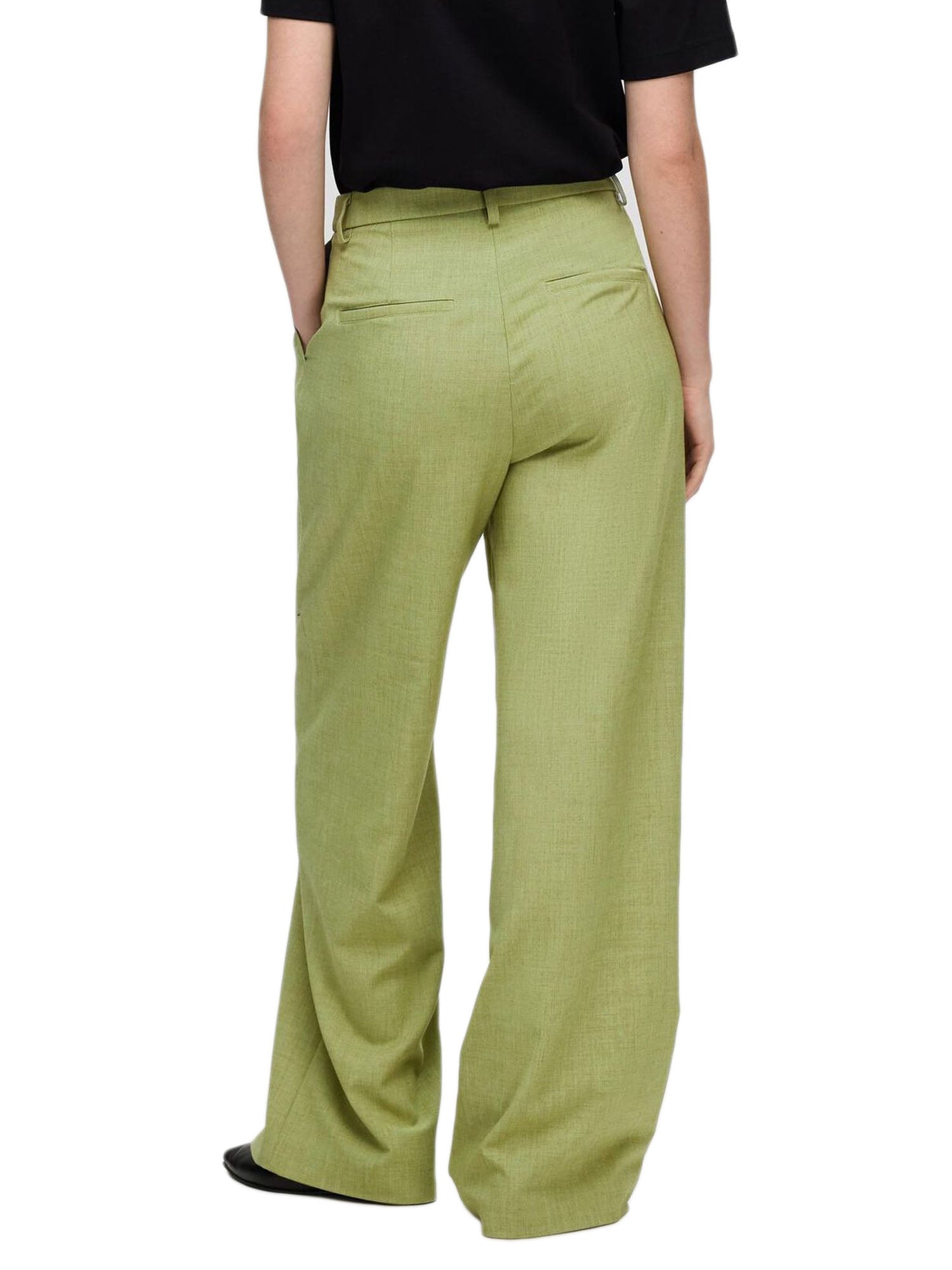 Selected slfSophie Hw Exstra Wide Pant Verde