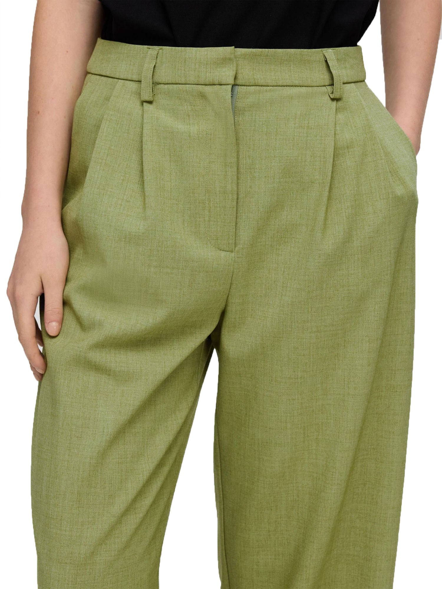 Selected slfSophie Hw Exstra Wide Pant Verde