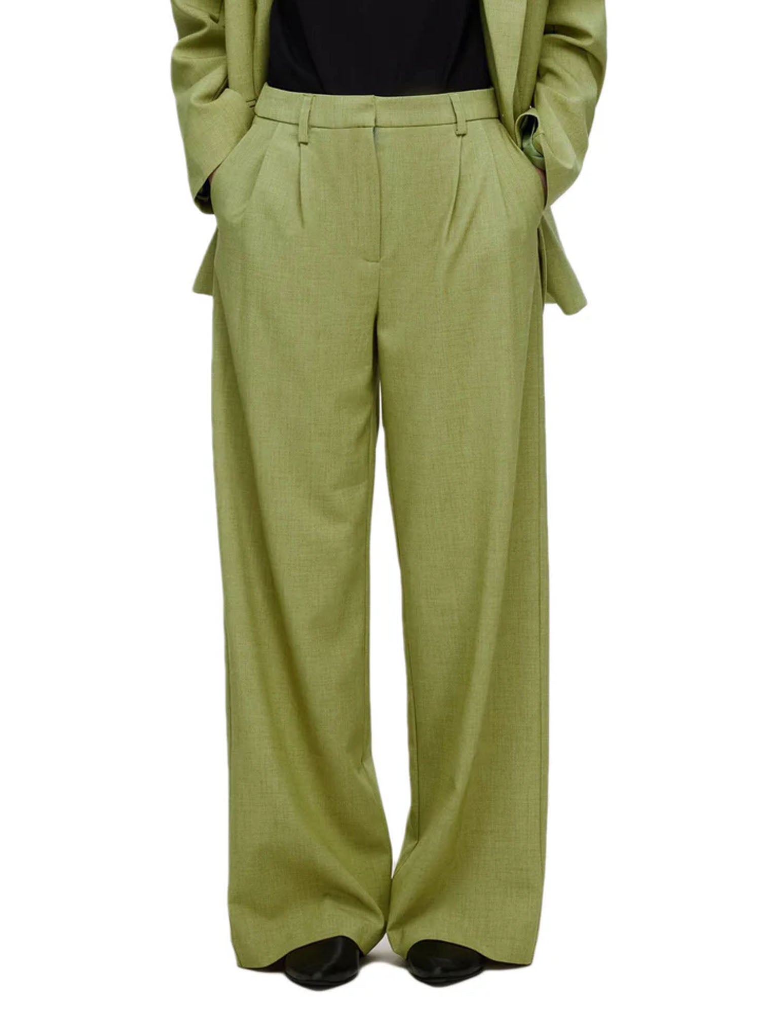 Selected slfSophie Hw Exstra Wide Pant Verde