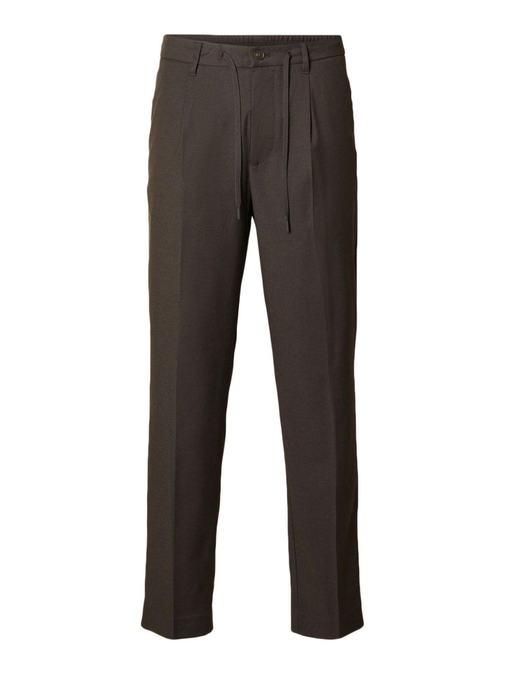 Selected Slh190 Reg Tapered Leroy Pleat Pant Marrone