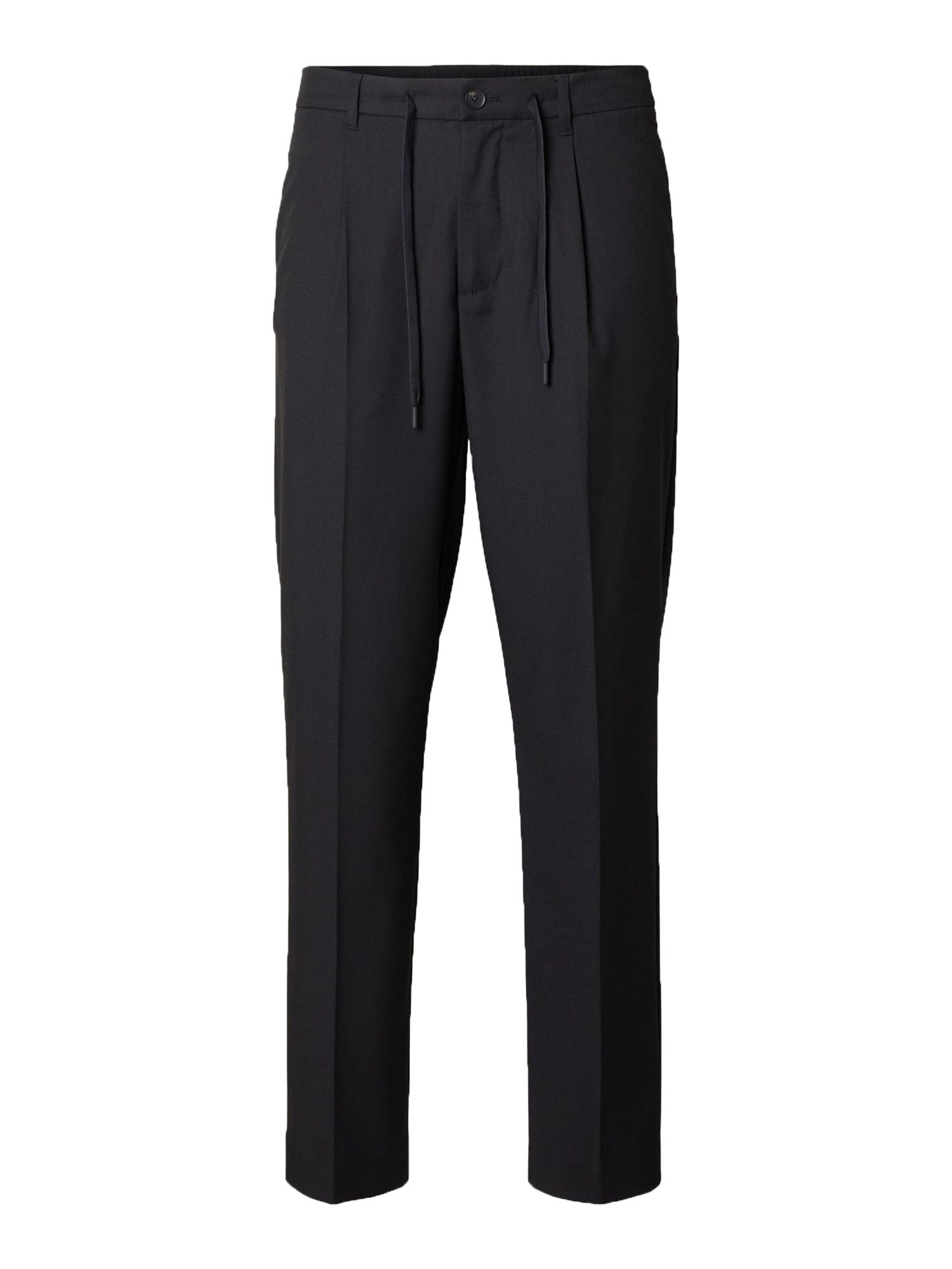 Selected Slh190 Reg Tapered Leroy Pleat Pant Nero