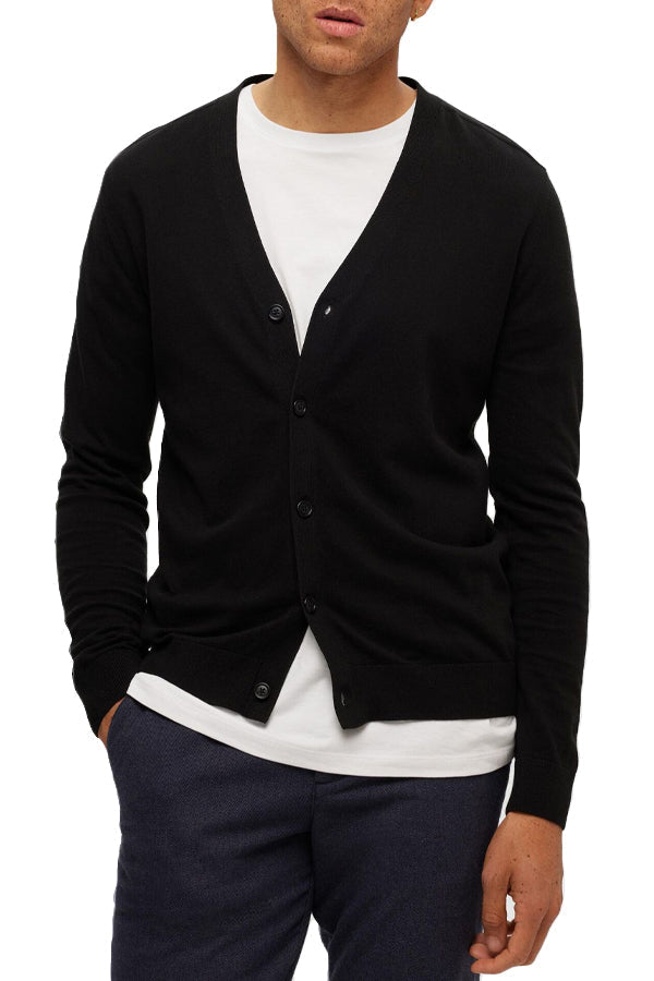 Slhberg Ls Knit V-Neck Cardigan Noos