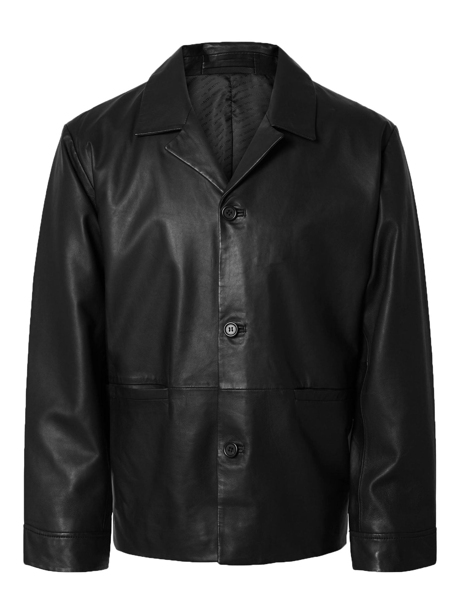 Selected slhcarl Leather Hybrid Blazer Nero