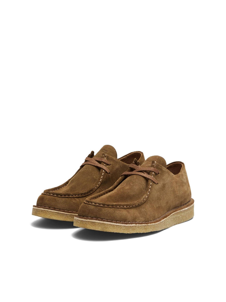 Selected Slhchristian Suede Wedge Moc Toe Shoe Marrone