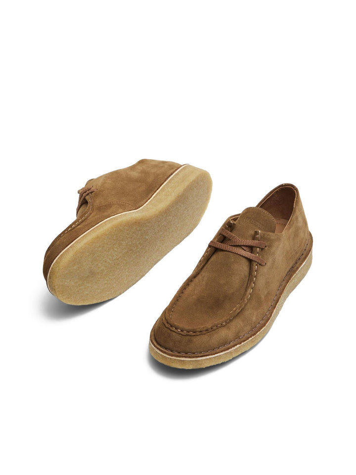 Selected Slhchristian Suede Wedge Moc Toe Shoe Marrone