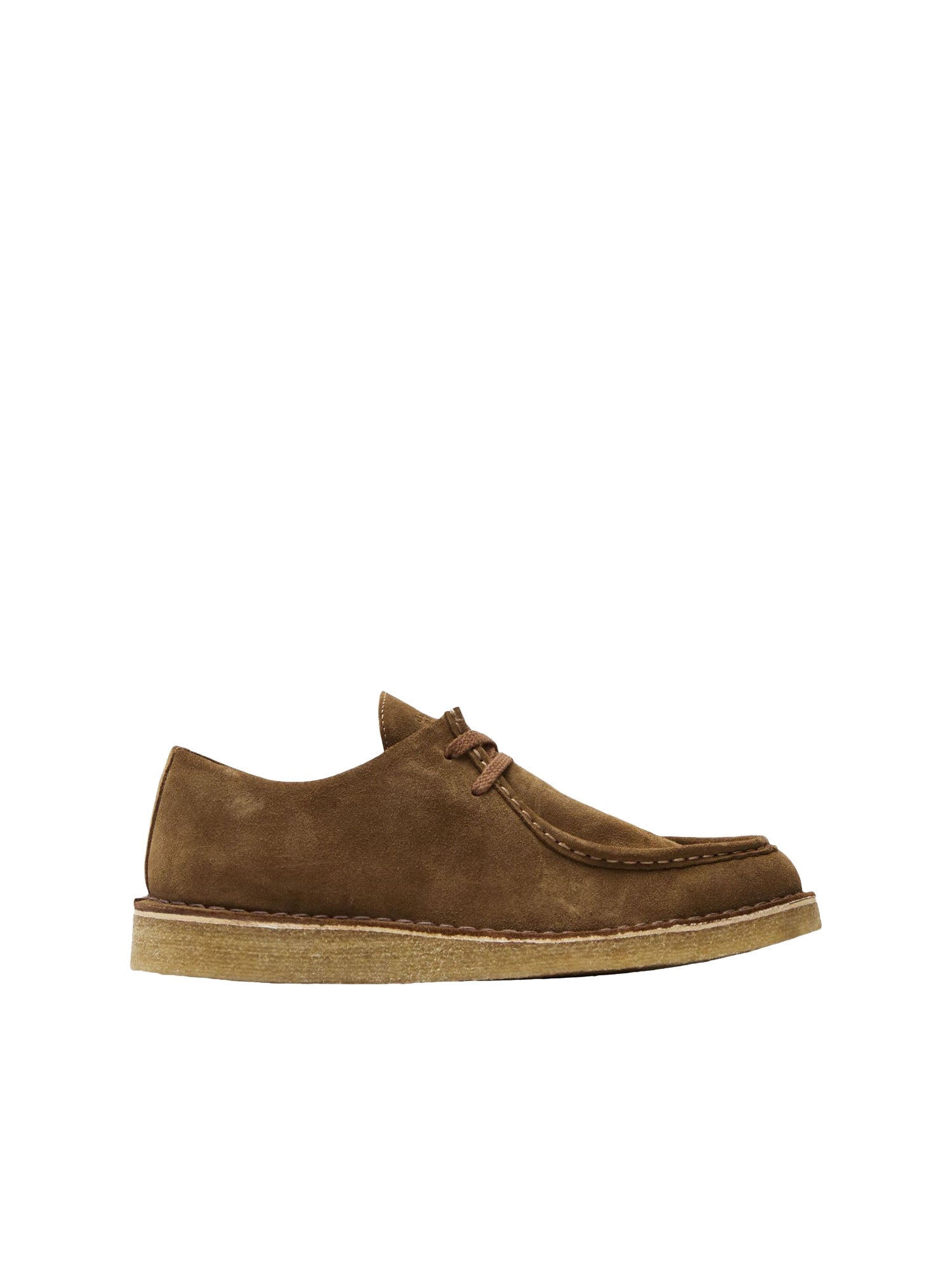 Selected Slhchristian Suede Wedge Moc Toe Shoe Marrone