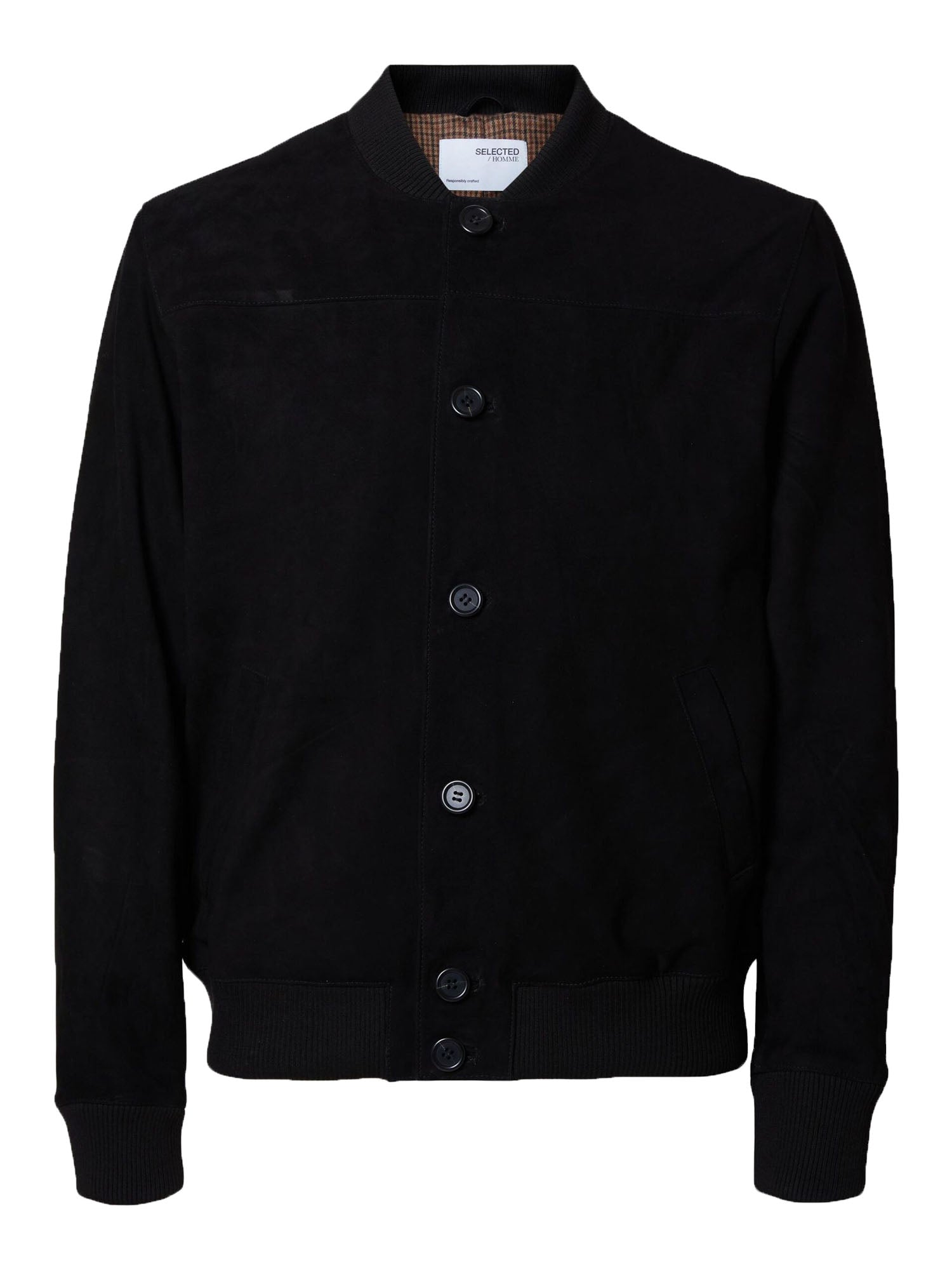 Selected Slhdaniel Suede Bomber Nero