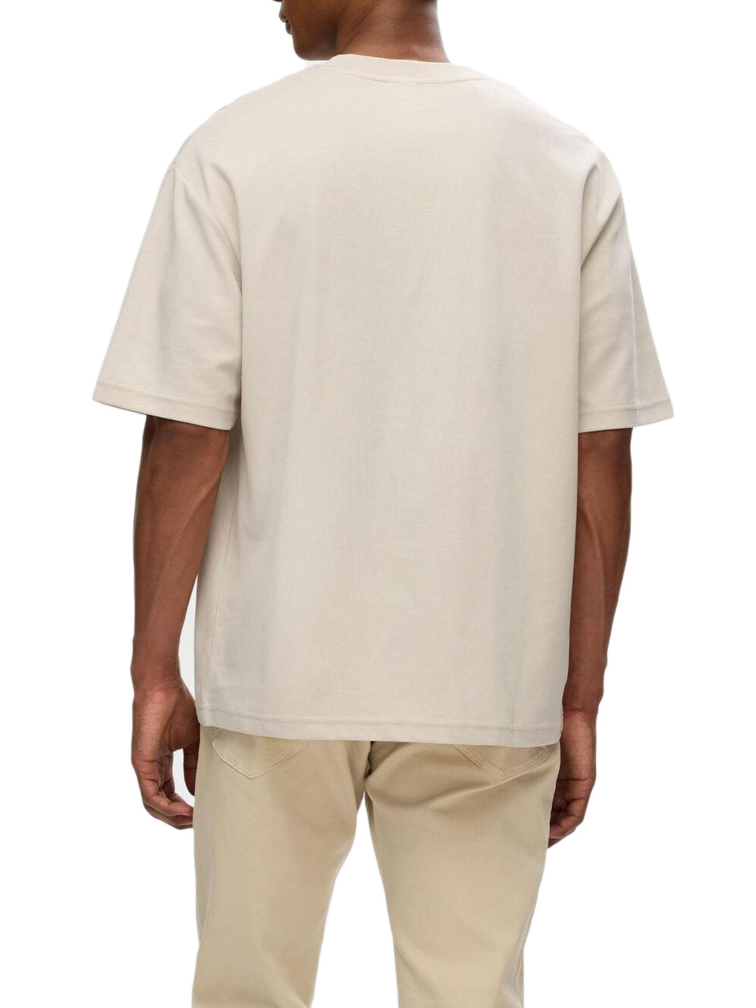 Selected Slhlooseoscar Ss O Neck Tee Beige