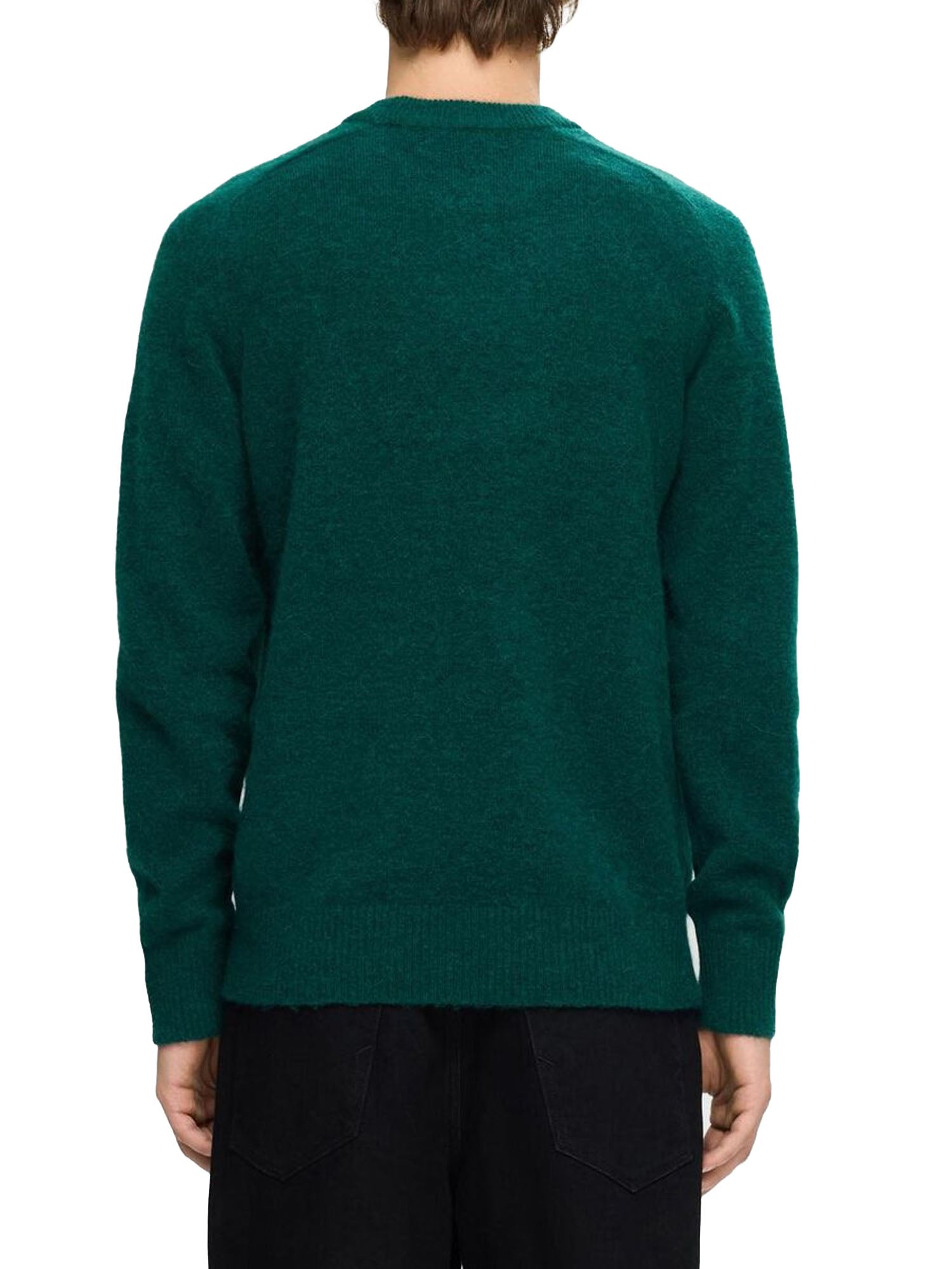 Selected Slhrai Ls Knit Crew Neck Verde