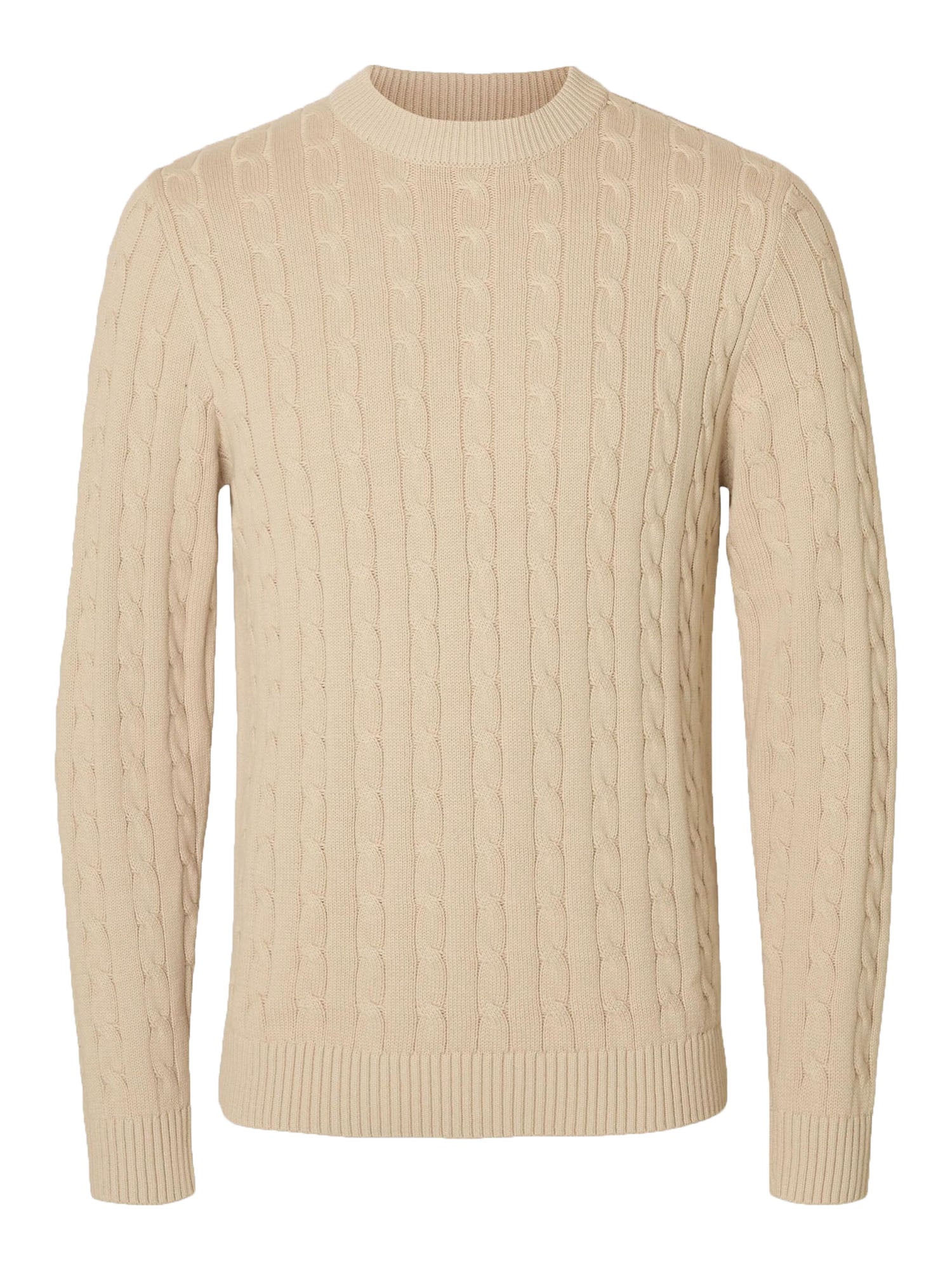 Selected Slhryan Structure Crew Neck Beige