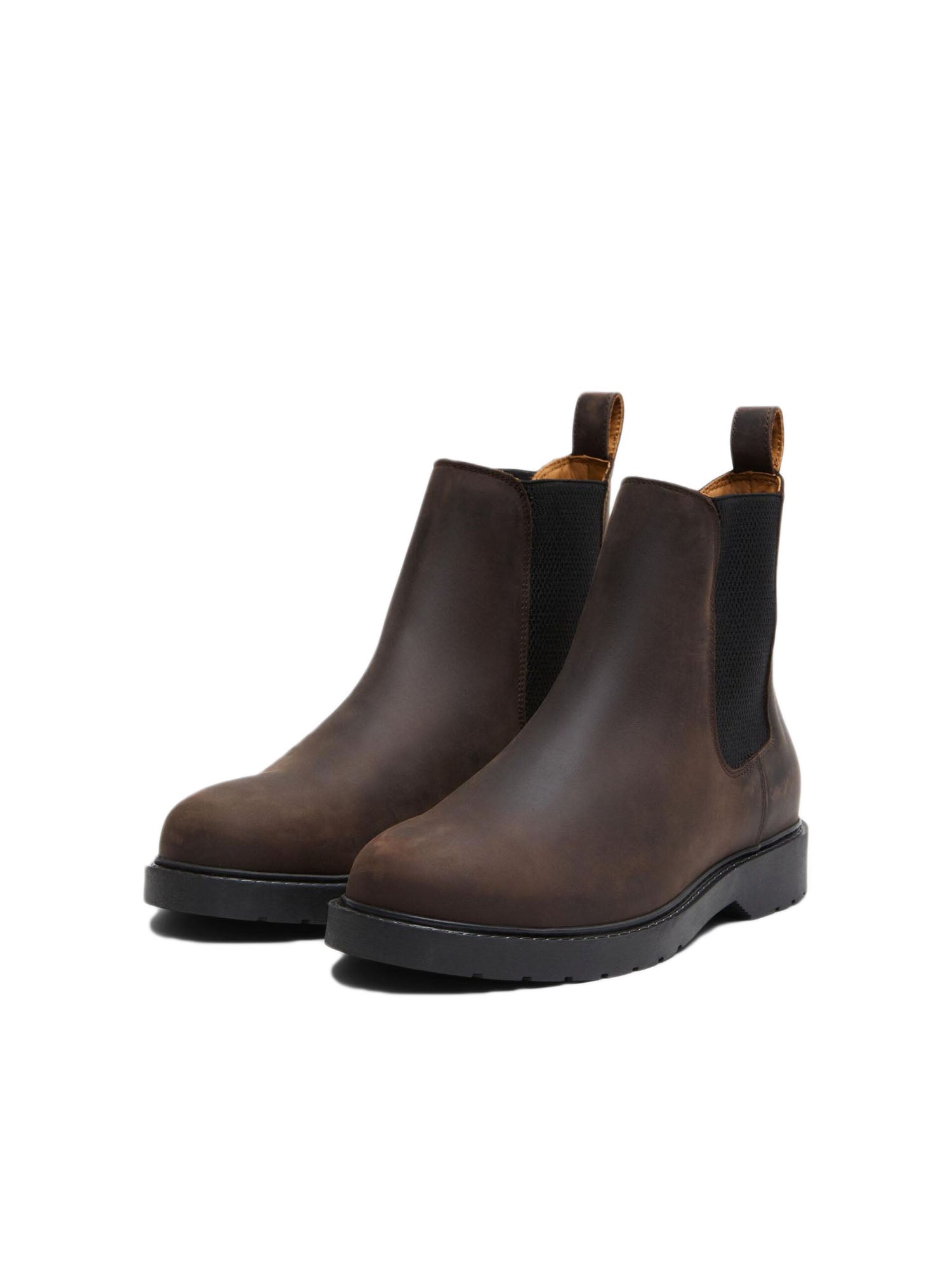 Selected Slhtim Leather Chelsea Boot Marrone