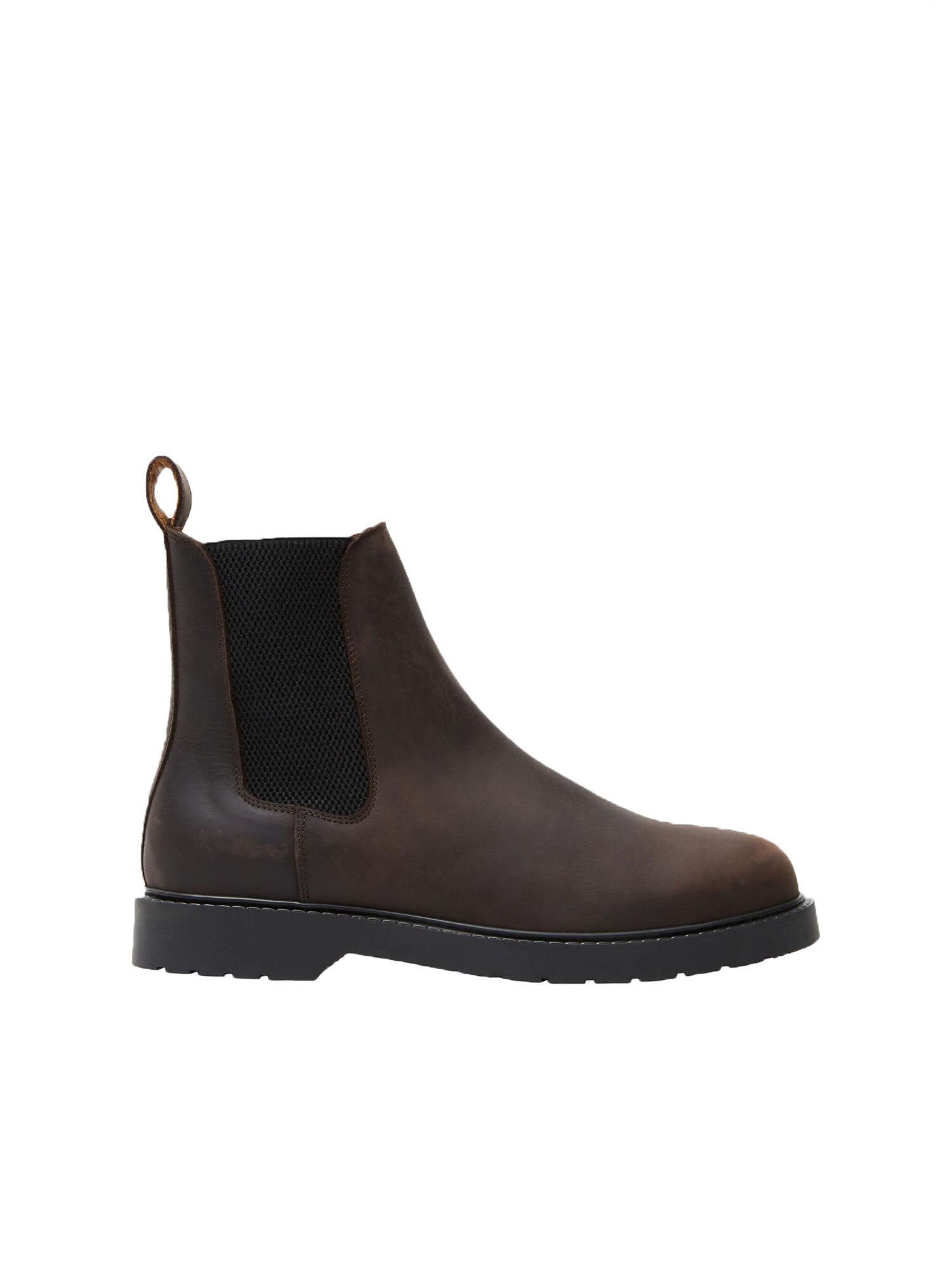 Selected Slhtim Leather Chelsea Boot Marrone