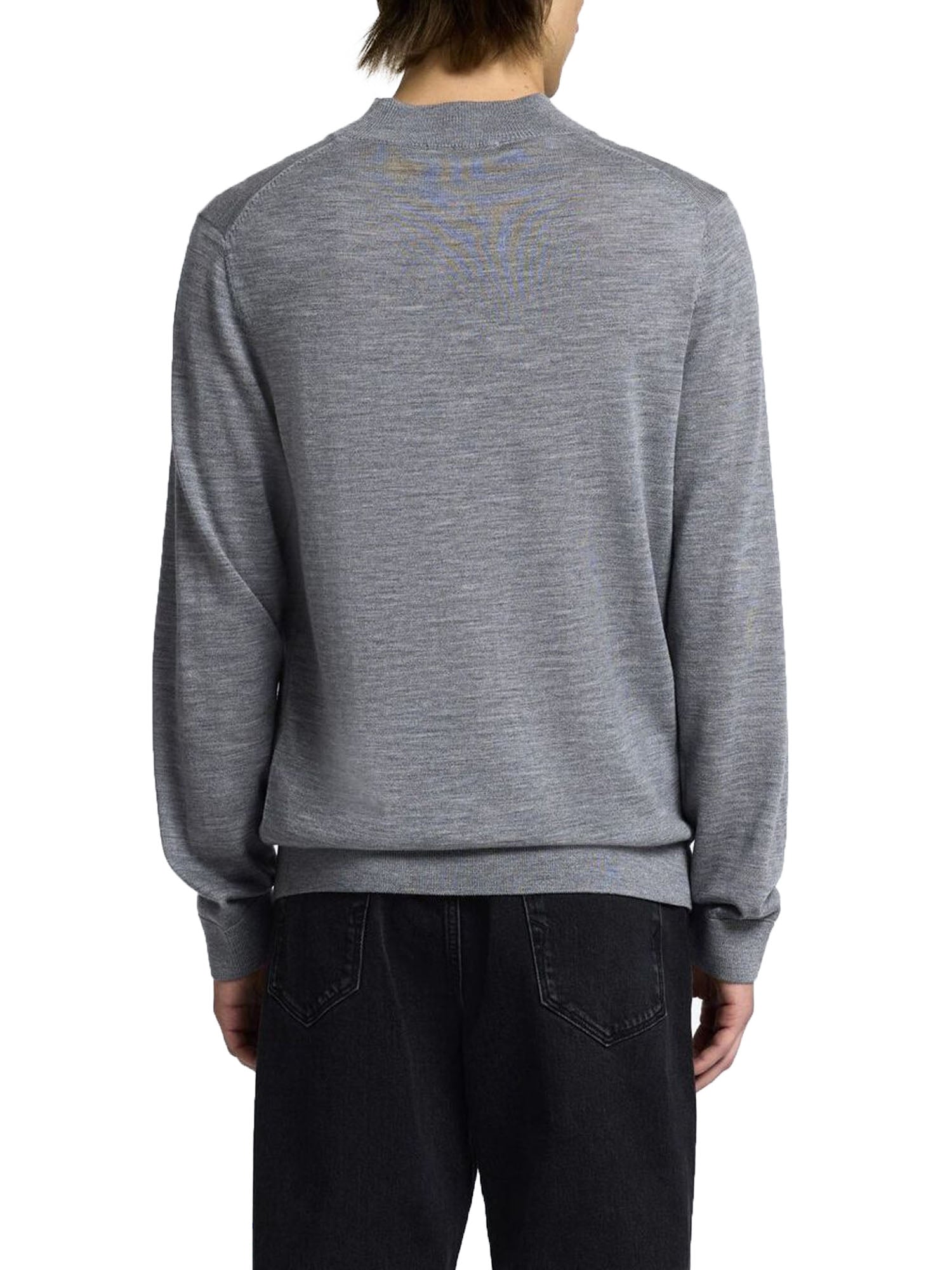 Selected Slhtray Ls Knit Merino Mock Neck Grigio