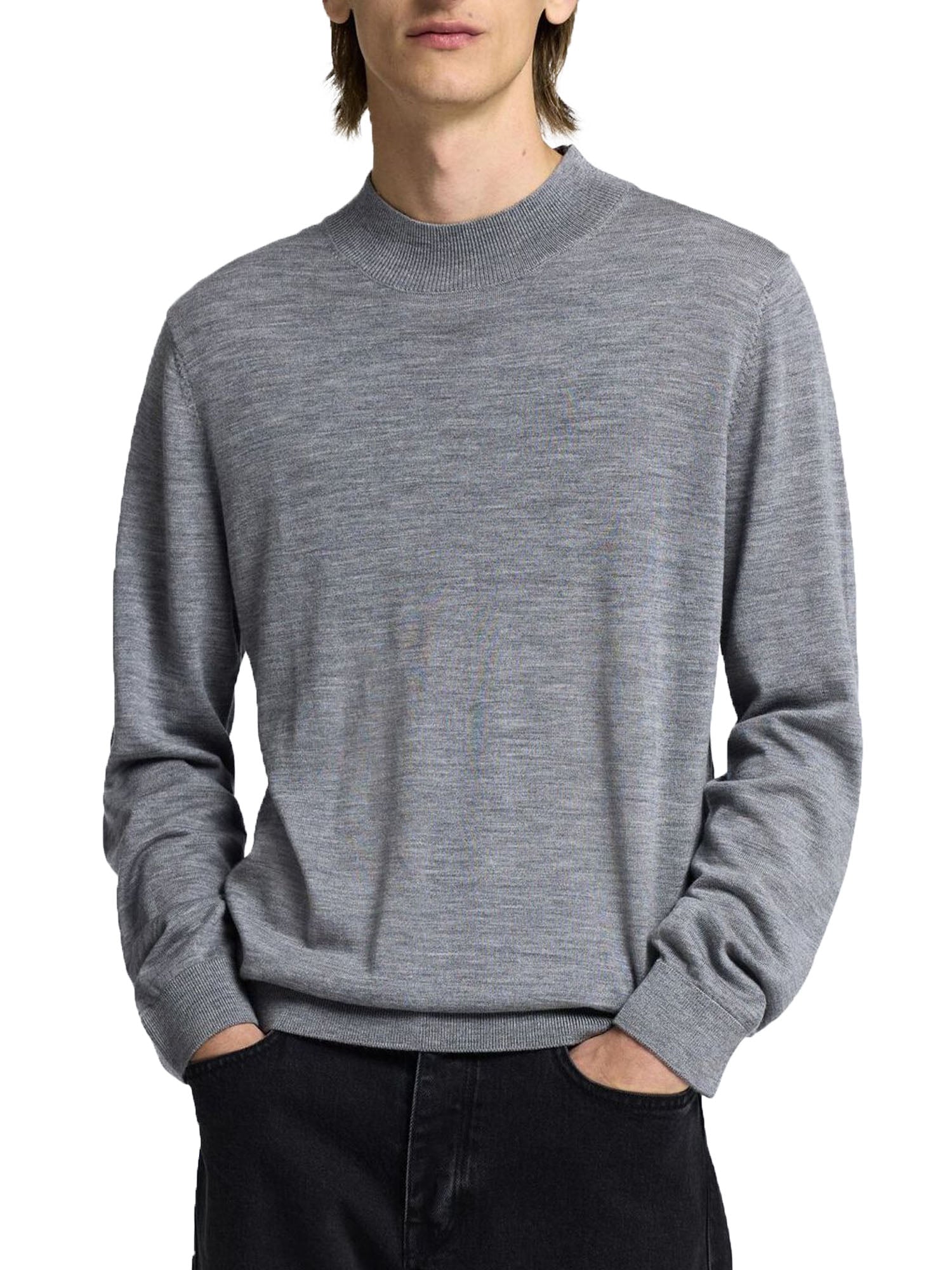 Slhtray Ls Knit Merino Mock Neck