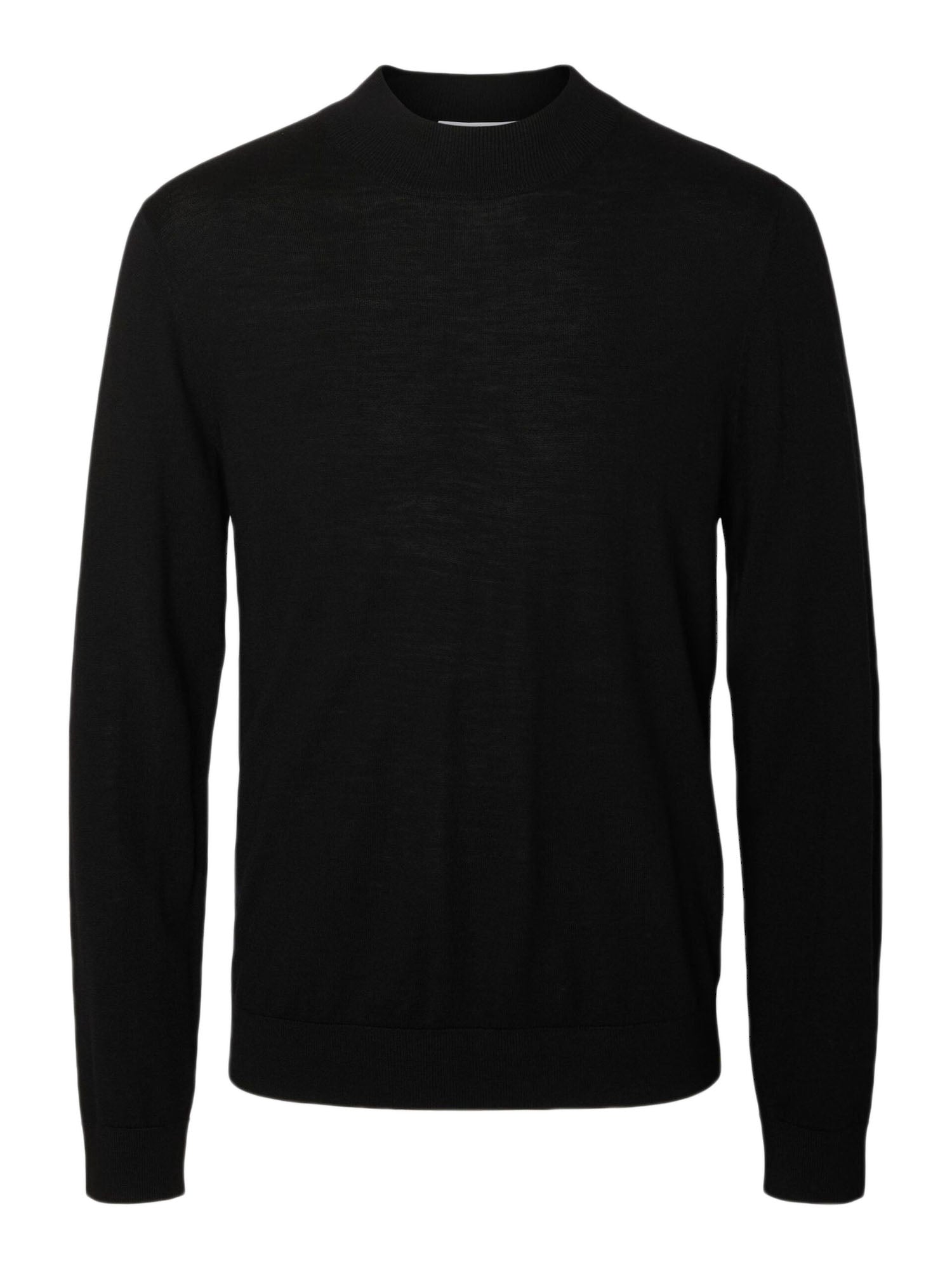 Selected Slhtray Ls Knit Merino Mock Neck Nero