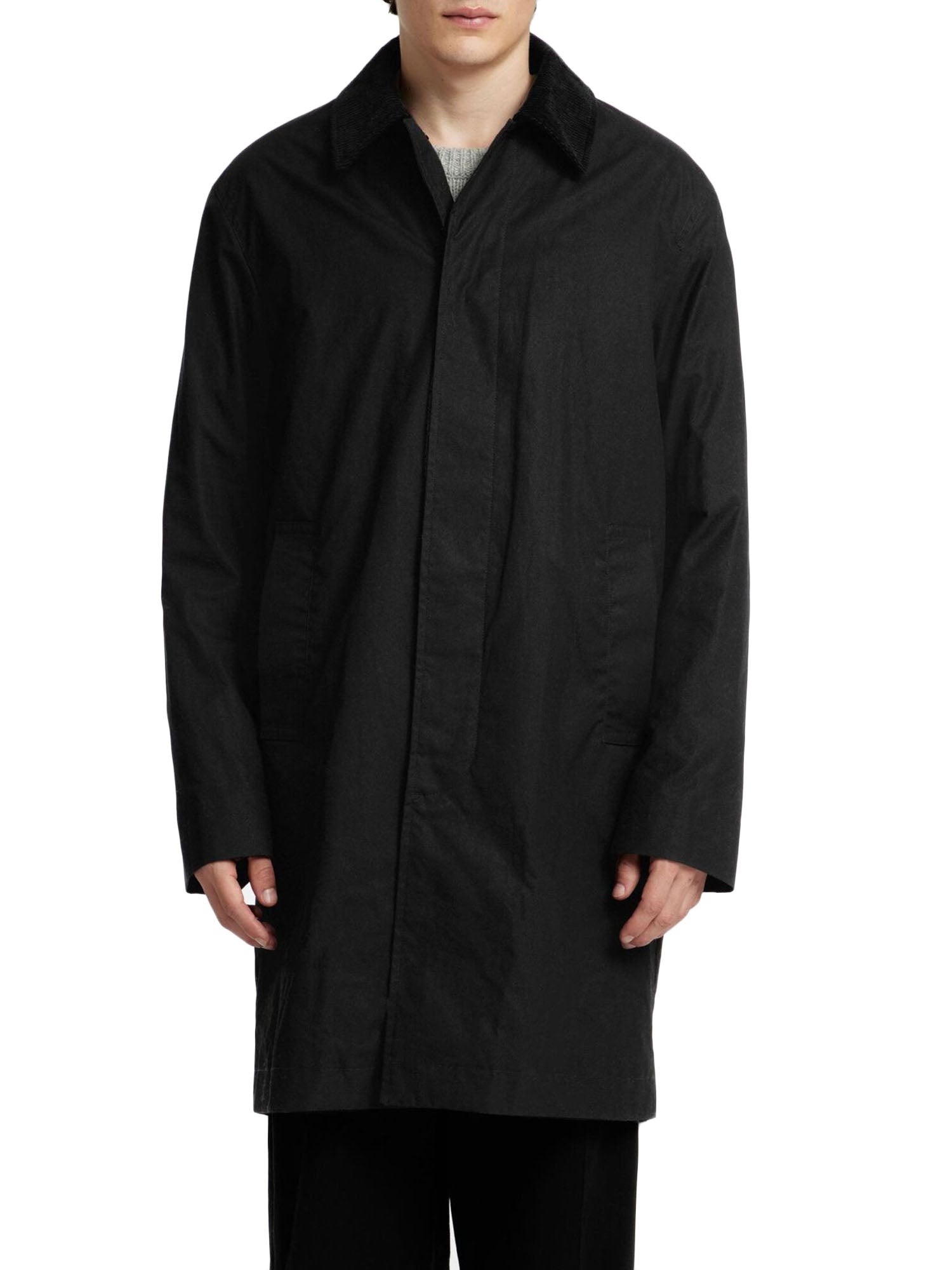 Selected Slhwalter Waxed Cotton Coat Nero